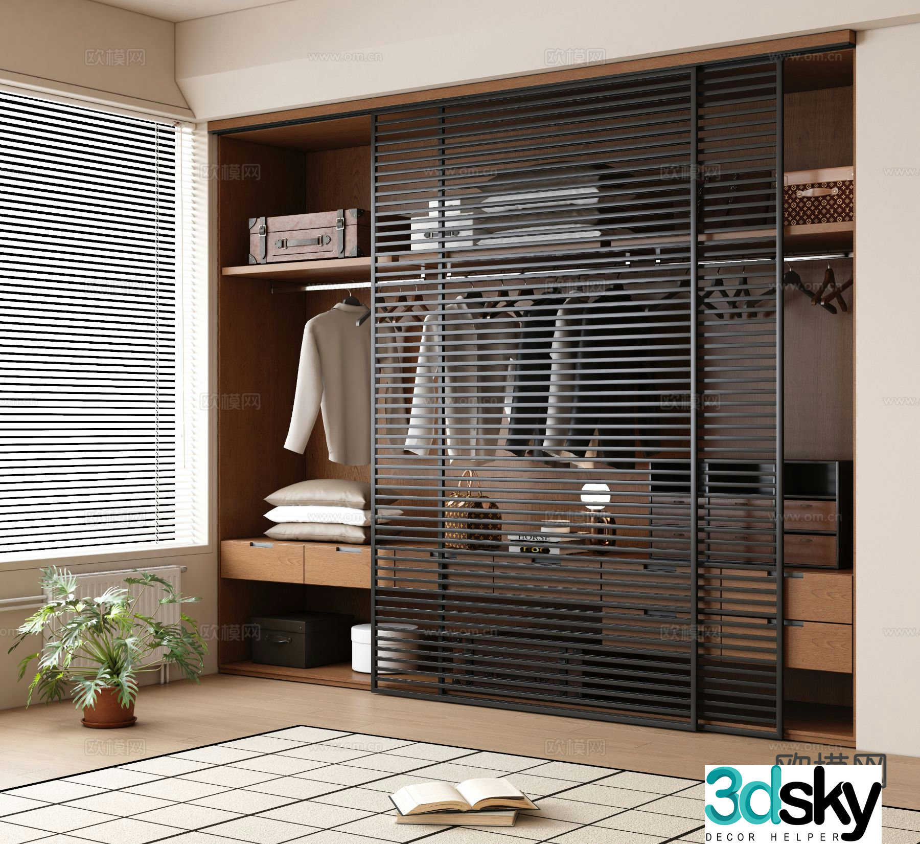 Medieval style wardrobe 3d model