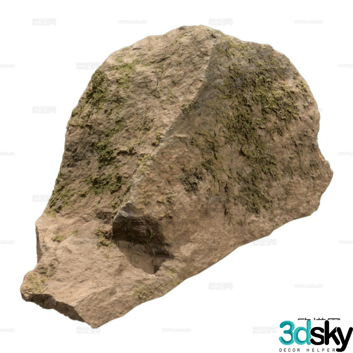 modern stone rock granite 3d model