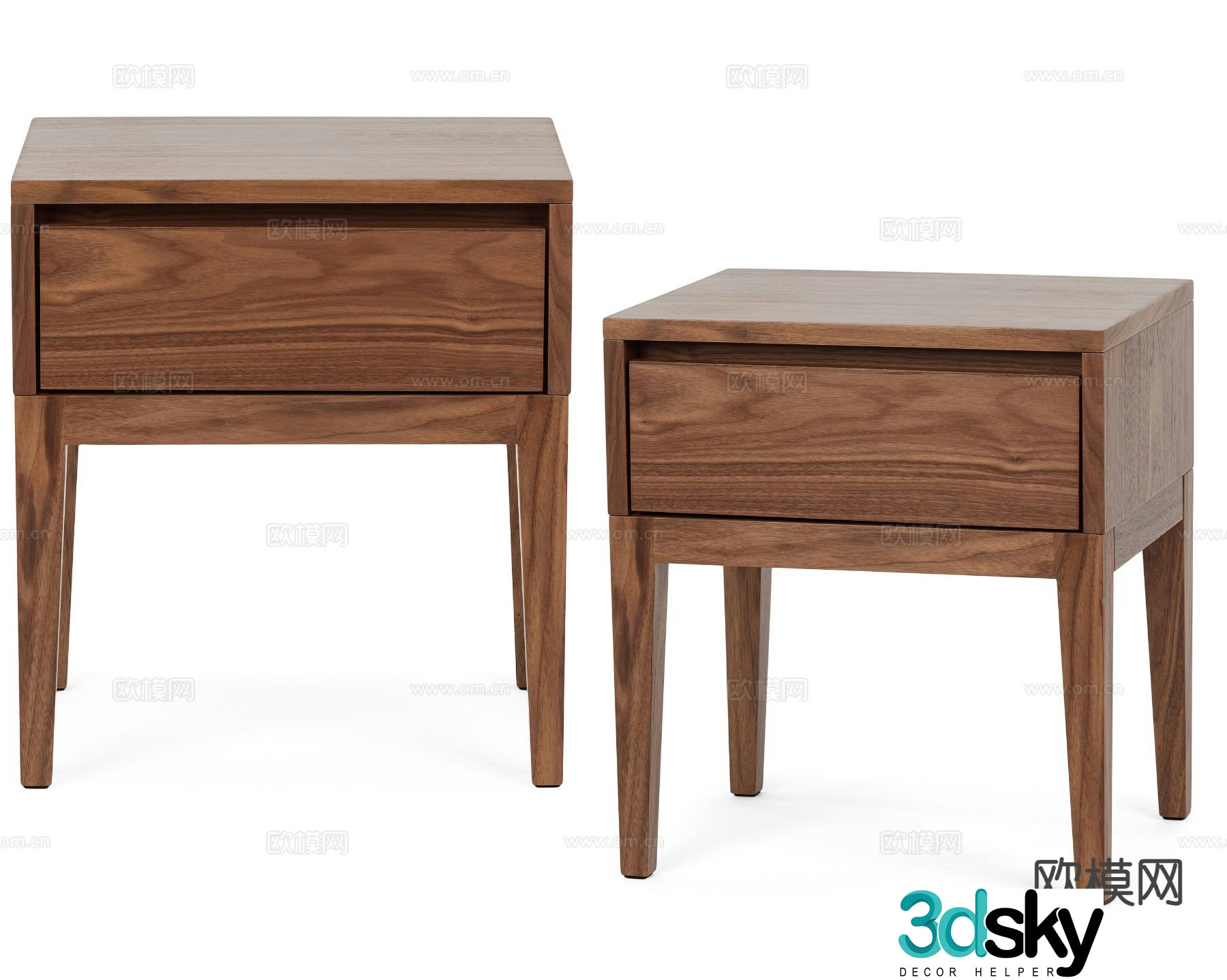 Wabi-sabi style bedside table 3d model