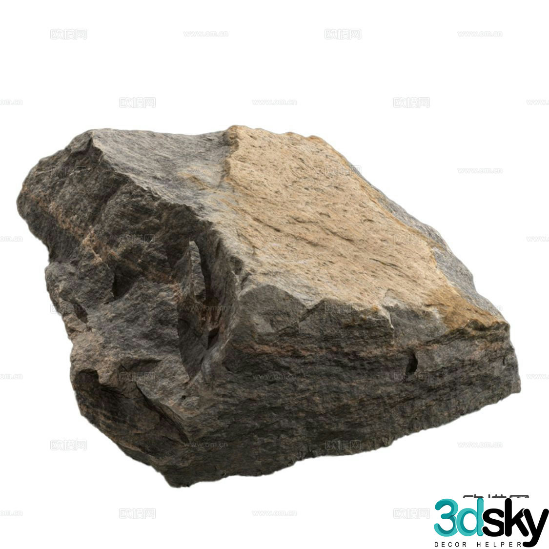 modern rock granite 3d model