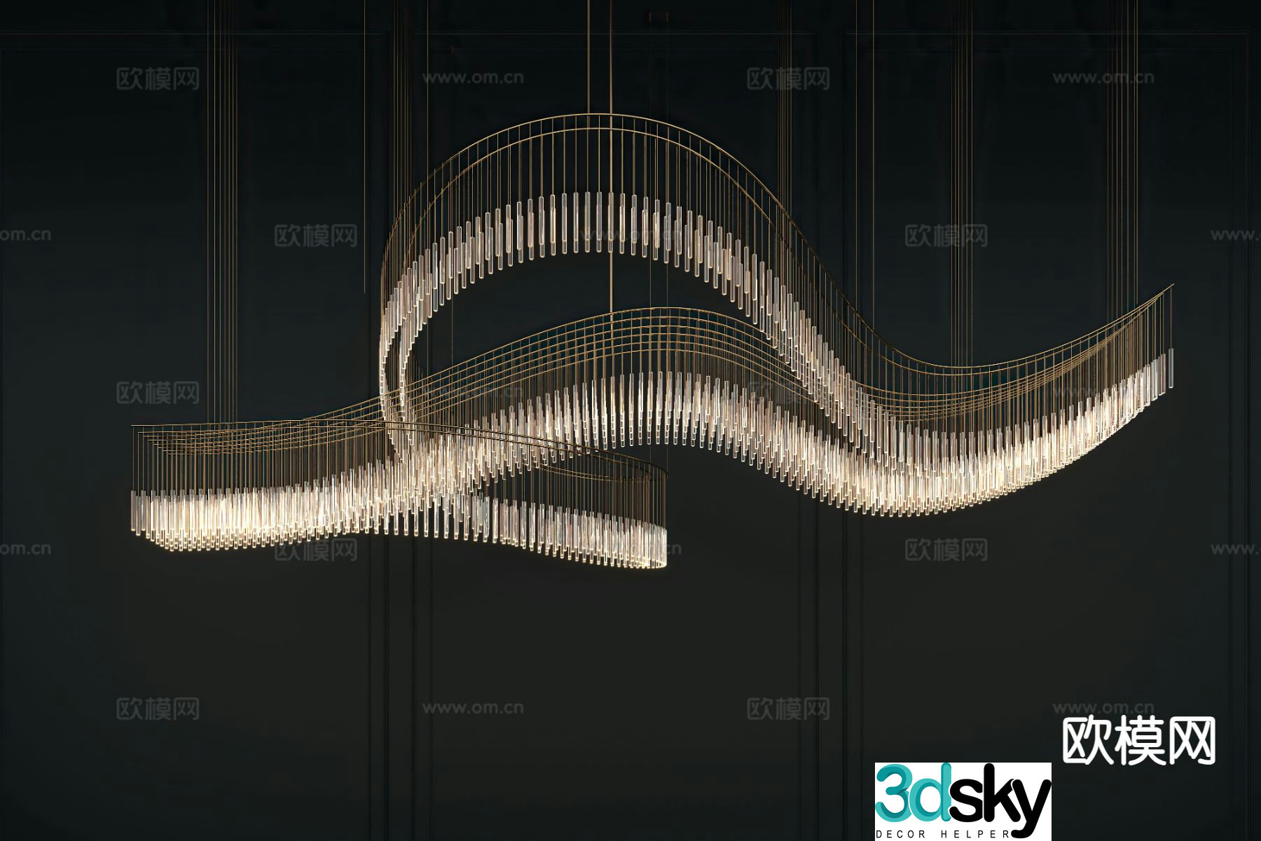 Modern crystal chandelier 3d model