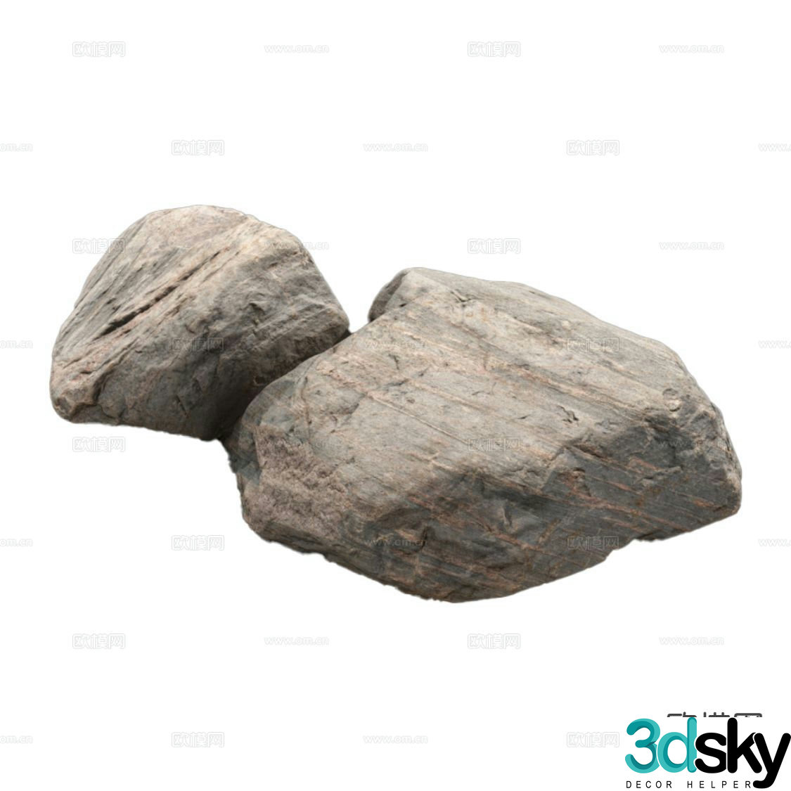 modern stone rock granite 3d model
