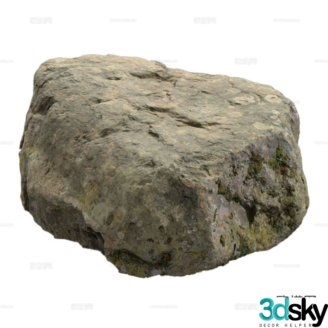 modern stone rock granite 3d model