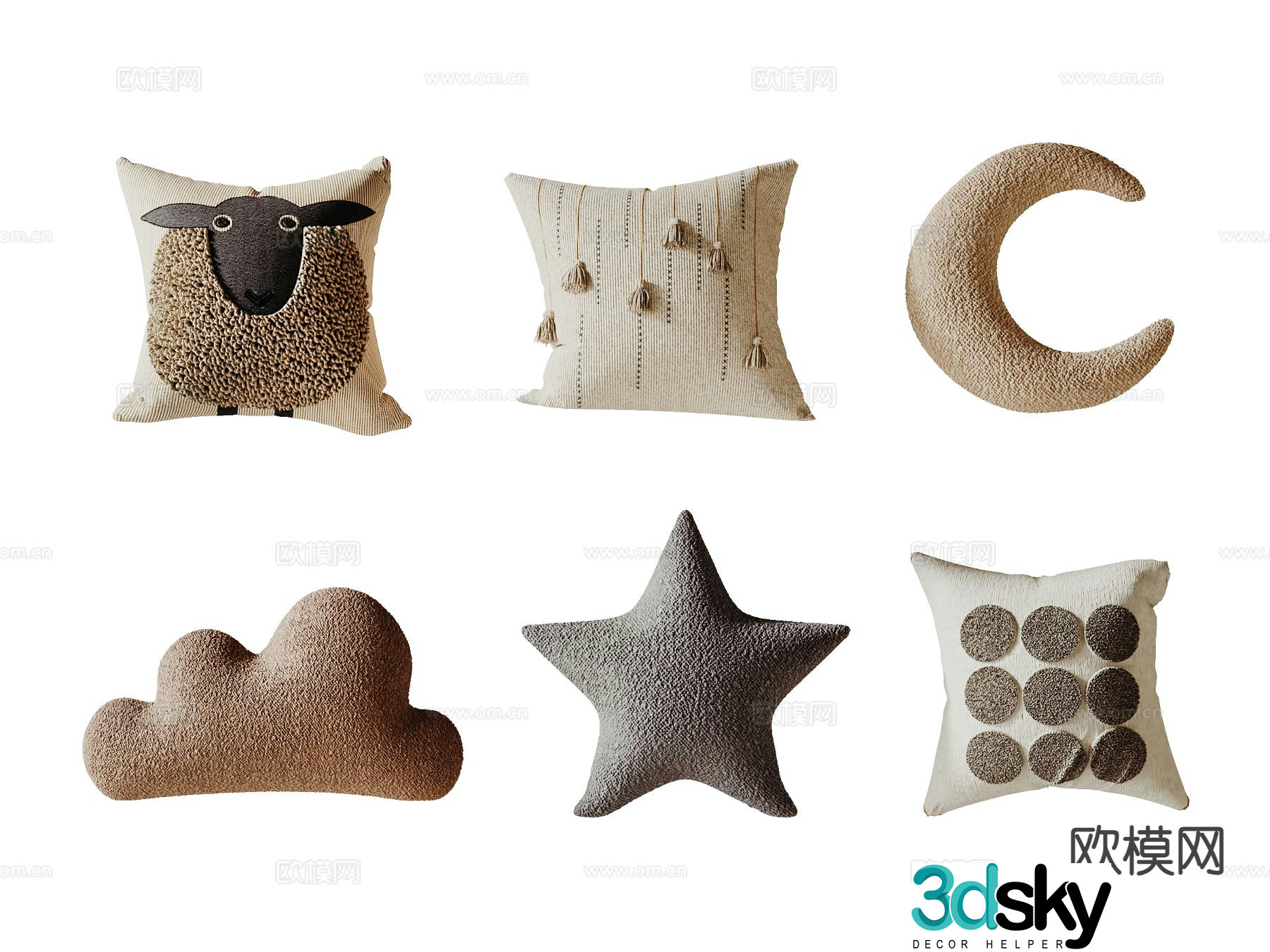 Modern children’s pillow 3d model