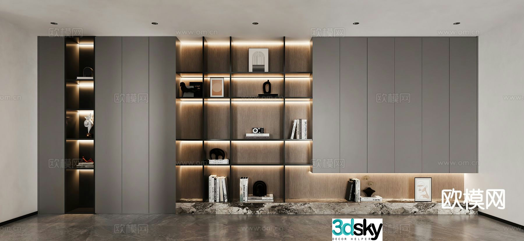 Modern decorative cabinet locker 3d model