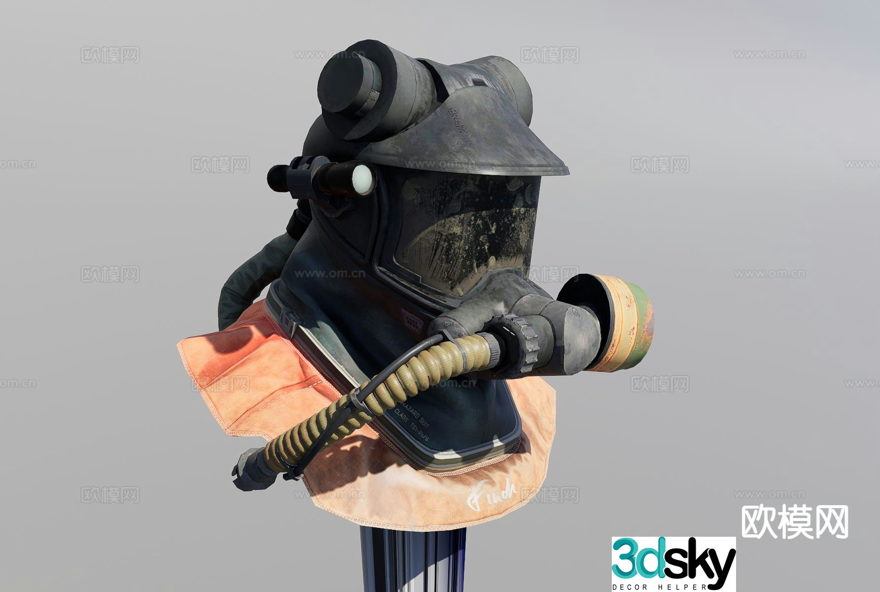 Protective clothing gas mask 3d model