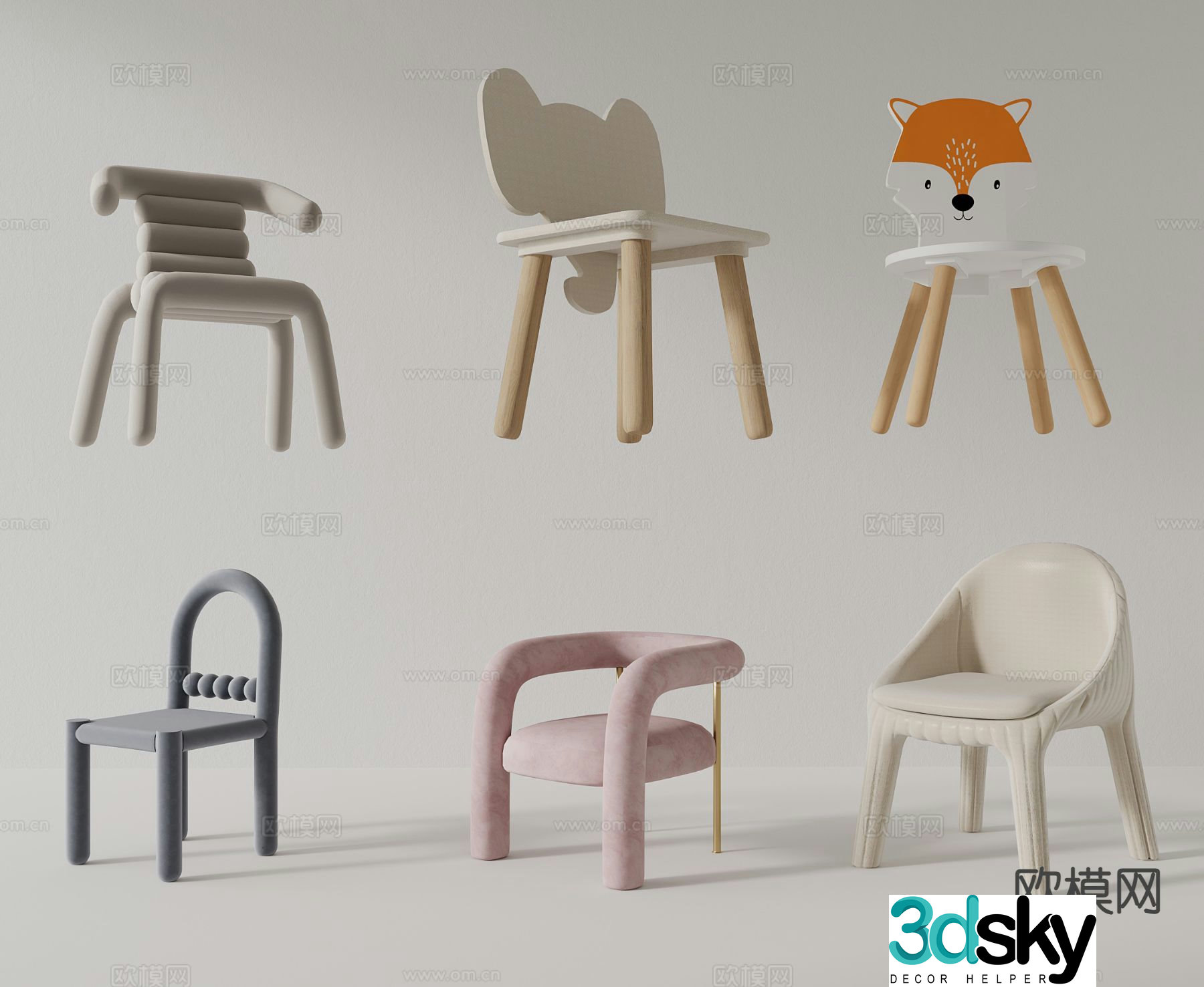 Modern children’s chair 3d model