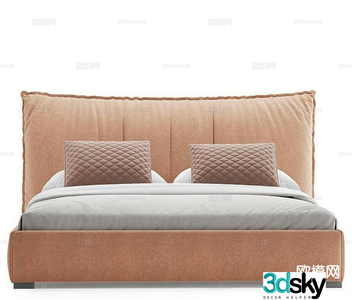 Modern double bed 3d model