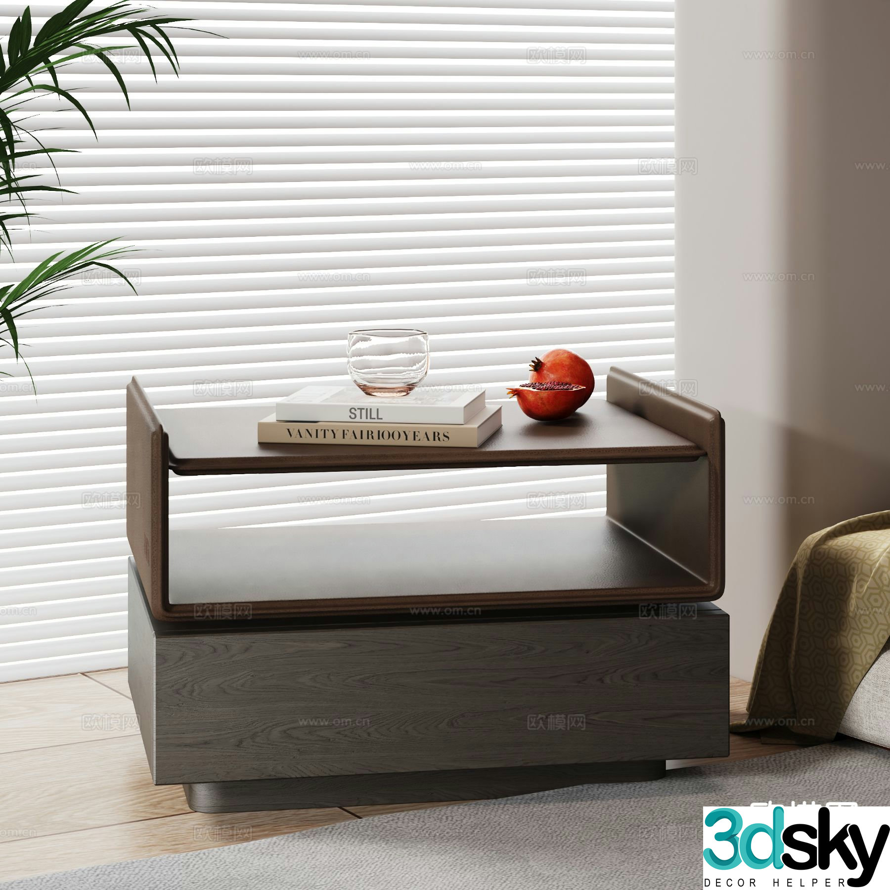 Modern bedside table 3d model