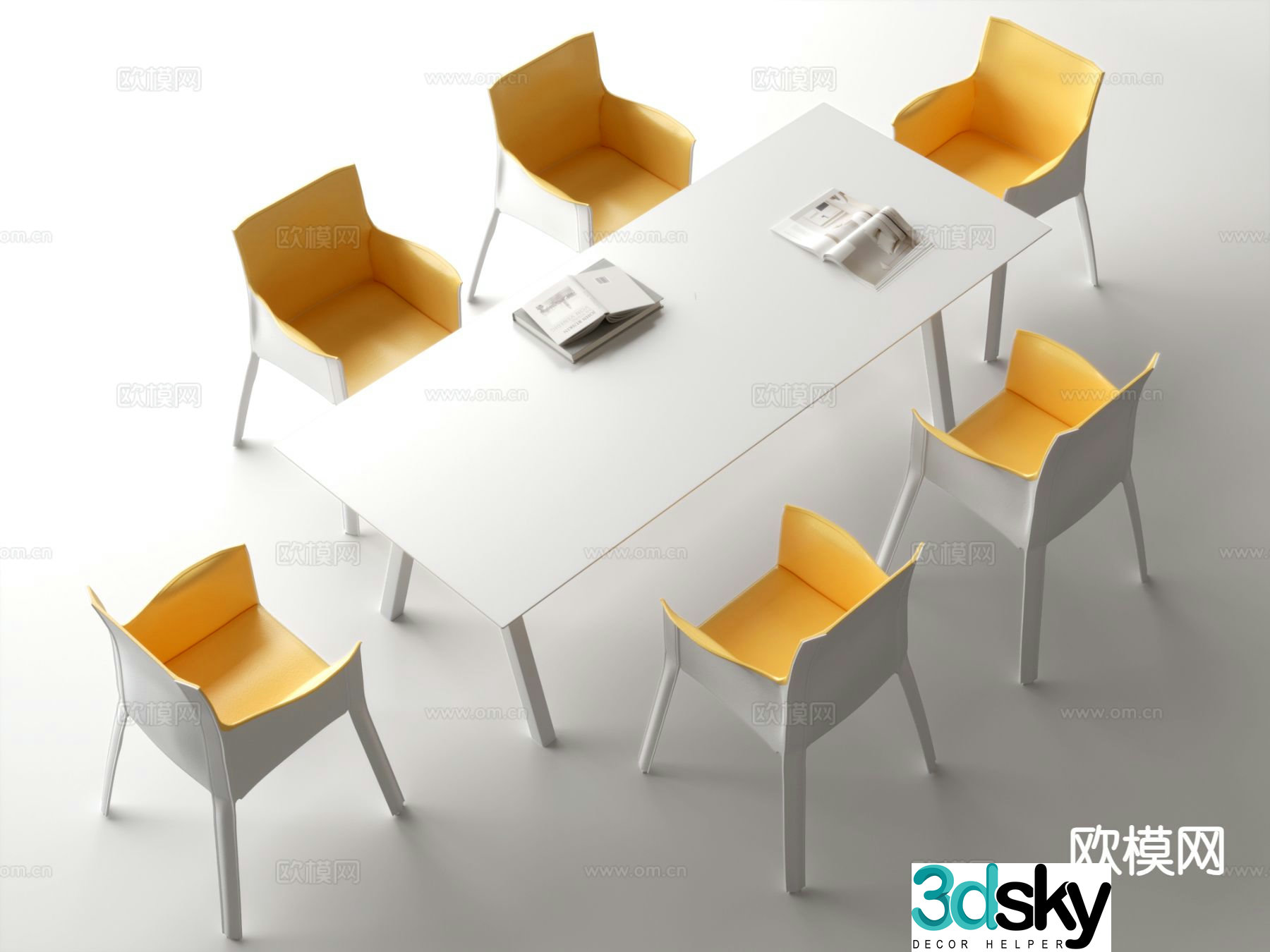 Modern conference table 3d model