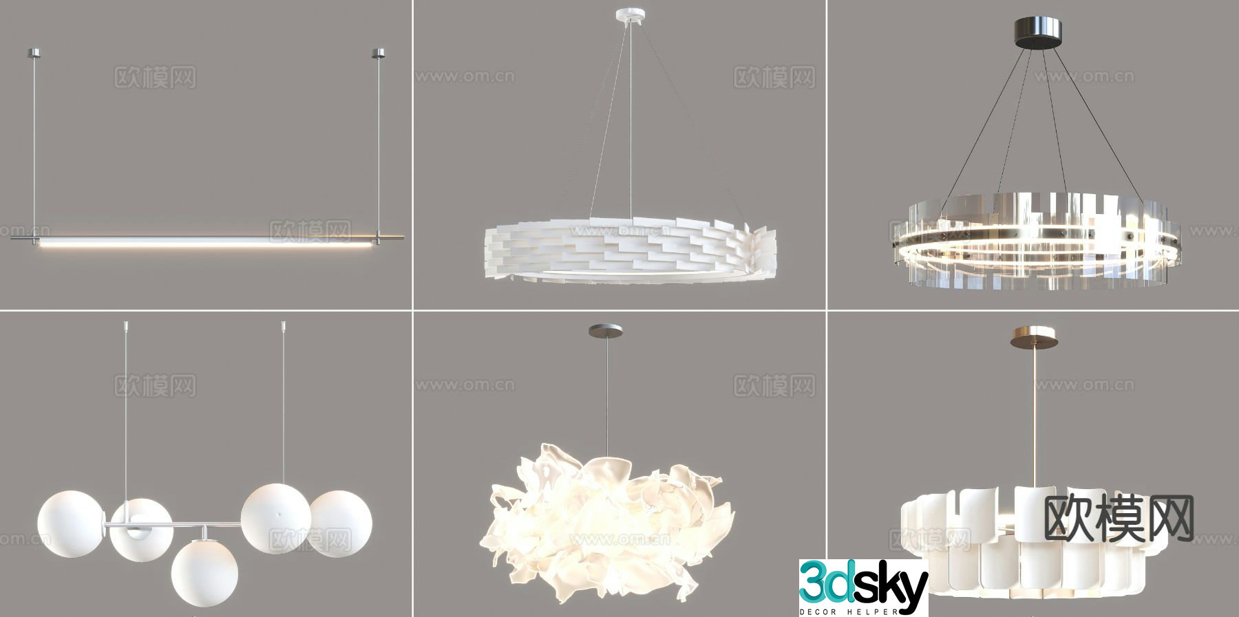Modern dining room chandelier 3d model