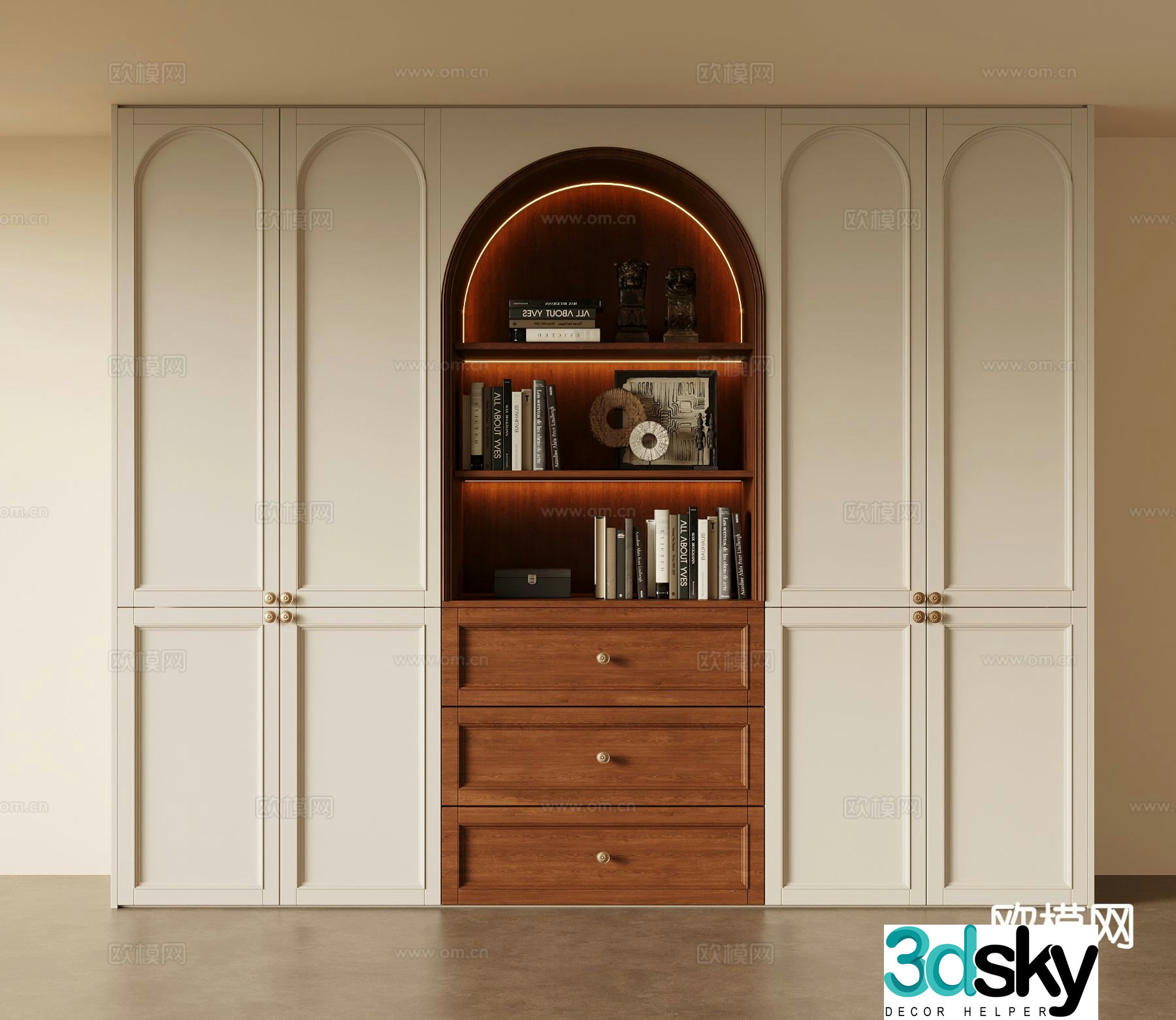 Middle-aged wardrobe wardrobe 3d model