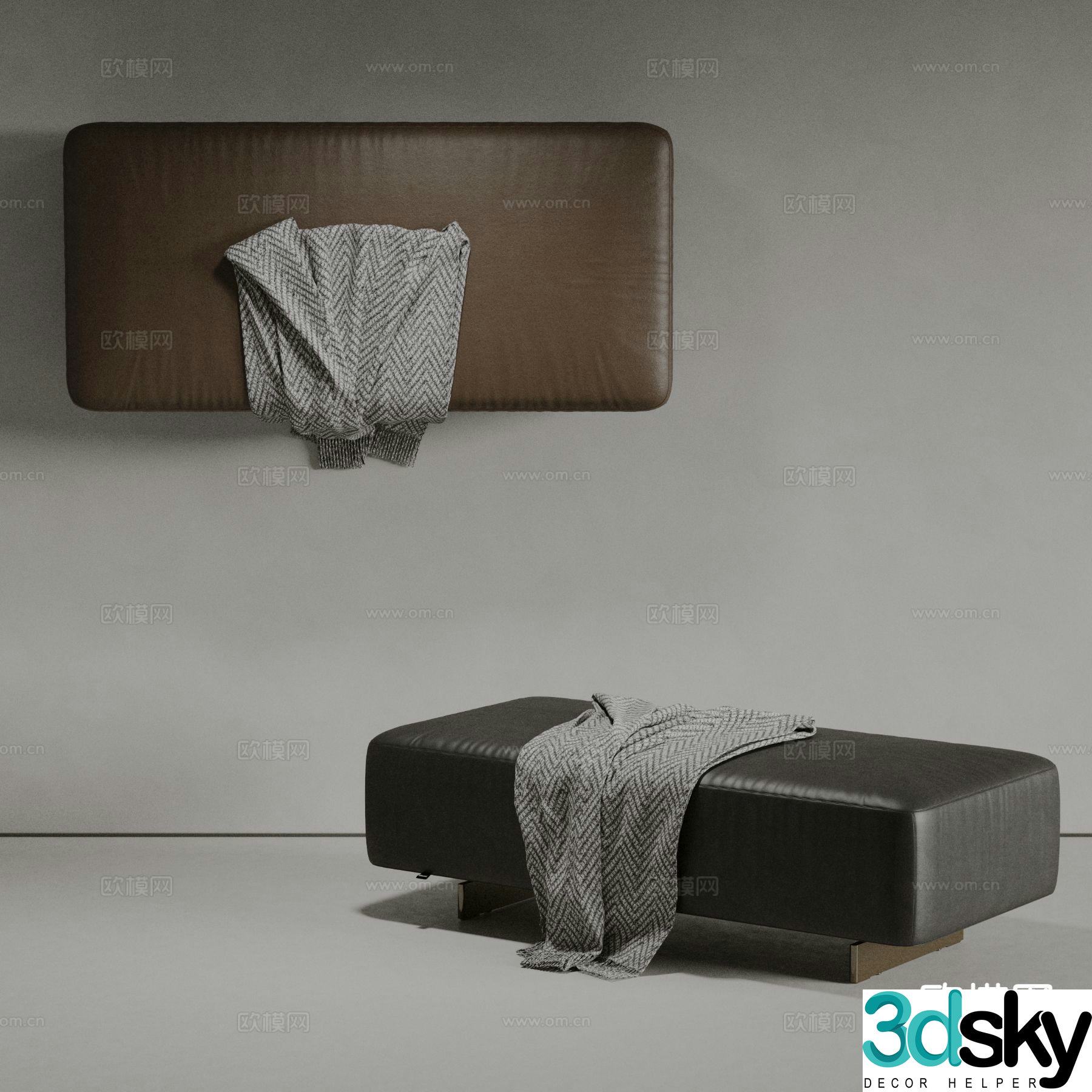 BARRY modern sofa stool 3d model