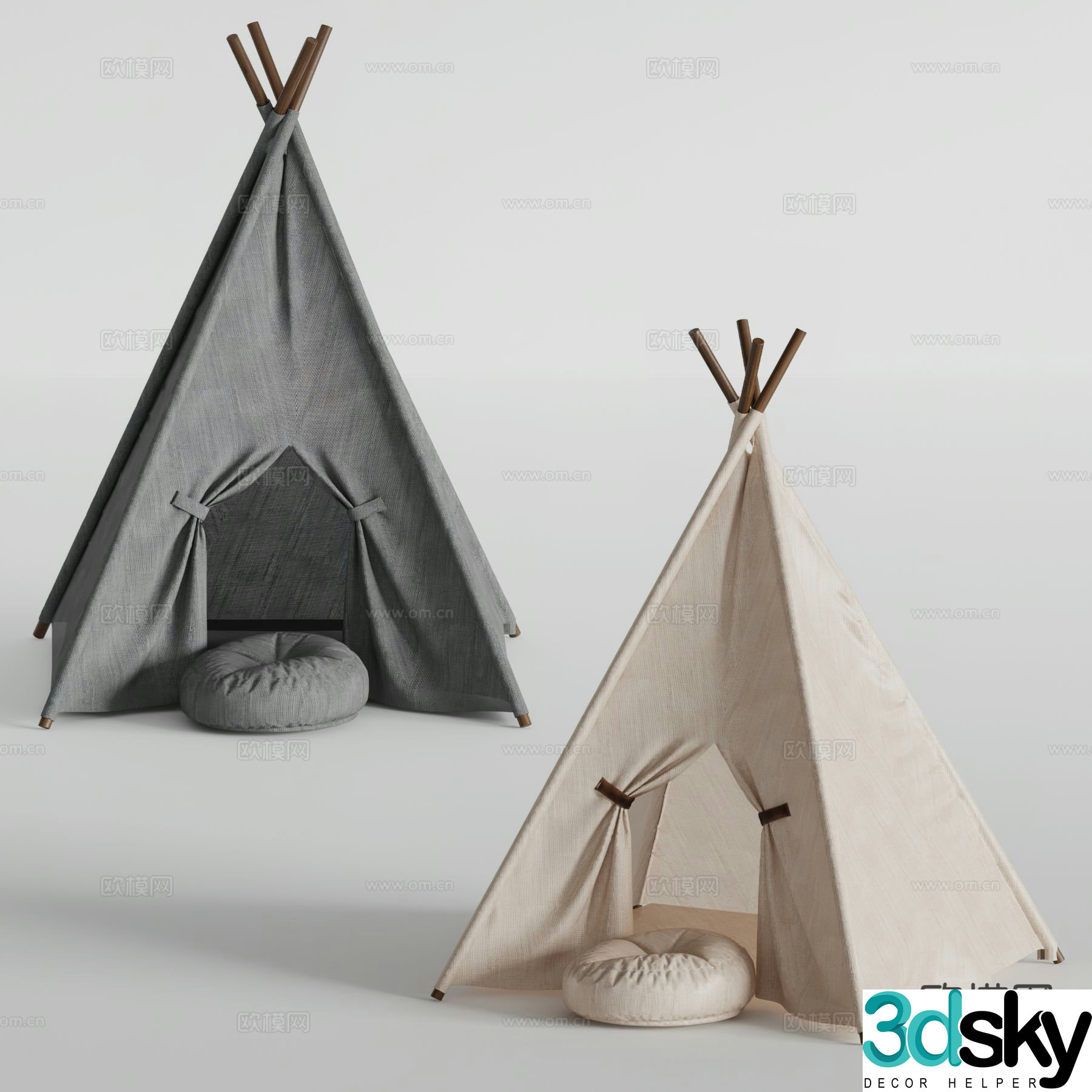 Modern children’s tent fabric tent 3d model