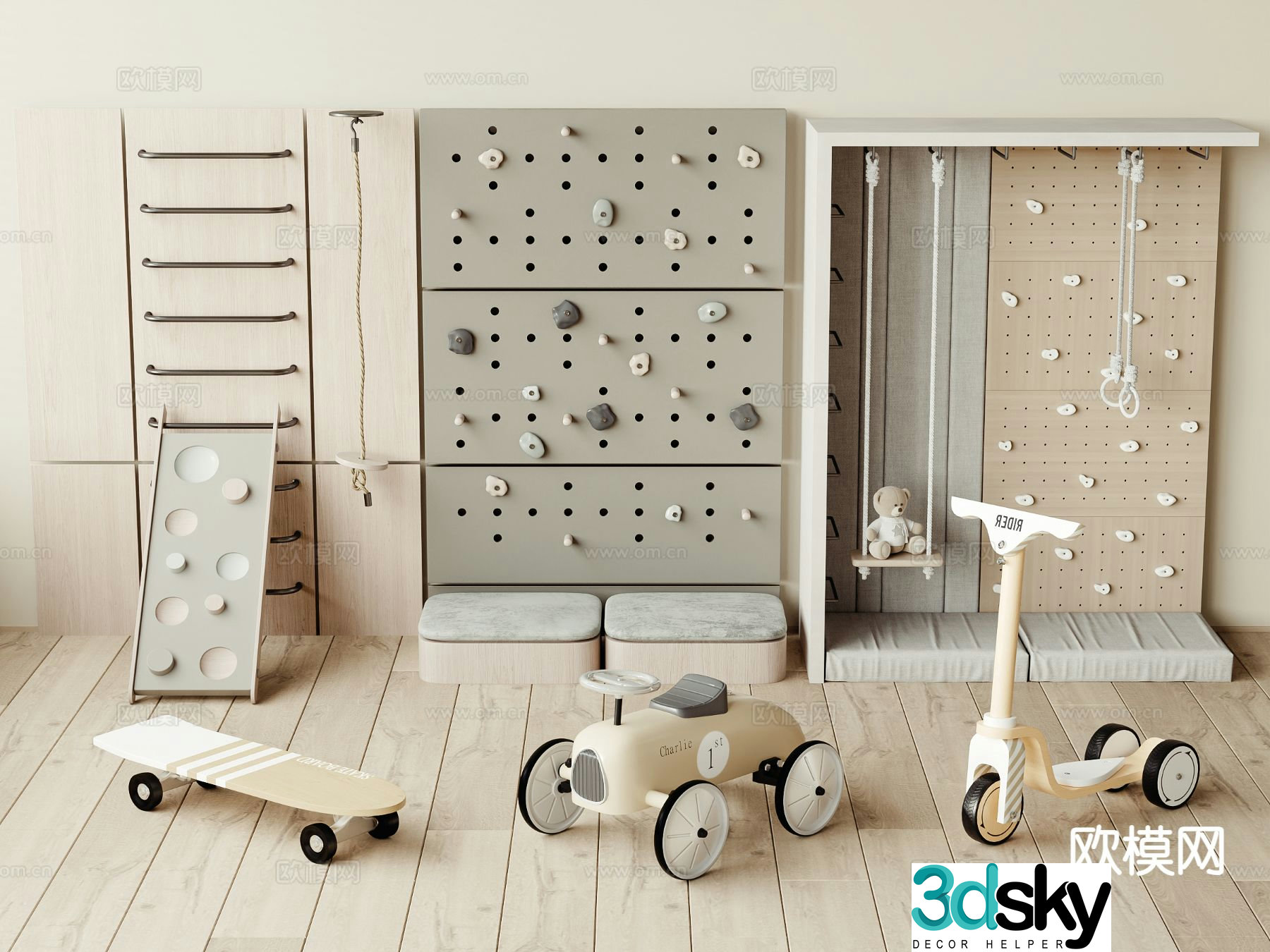 Modern children’s entertainment area 3d model