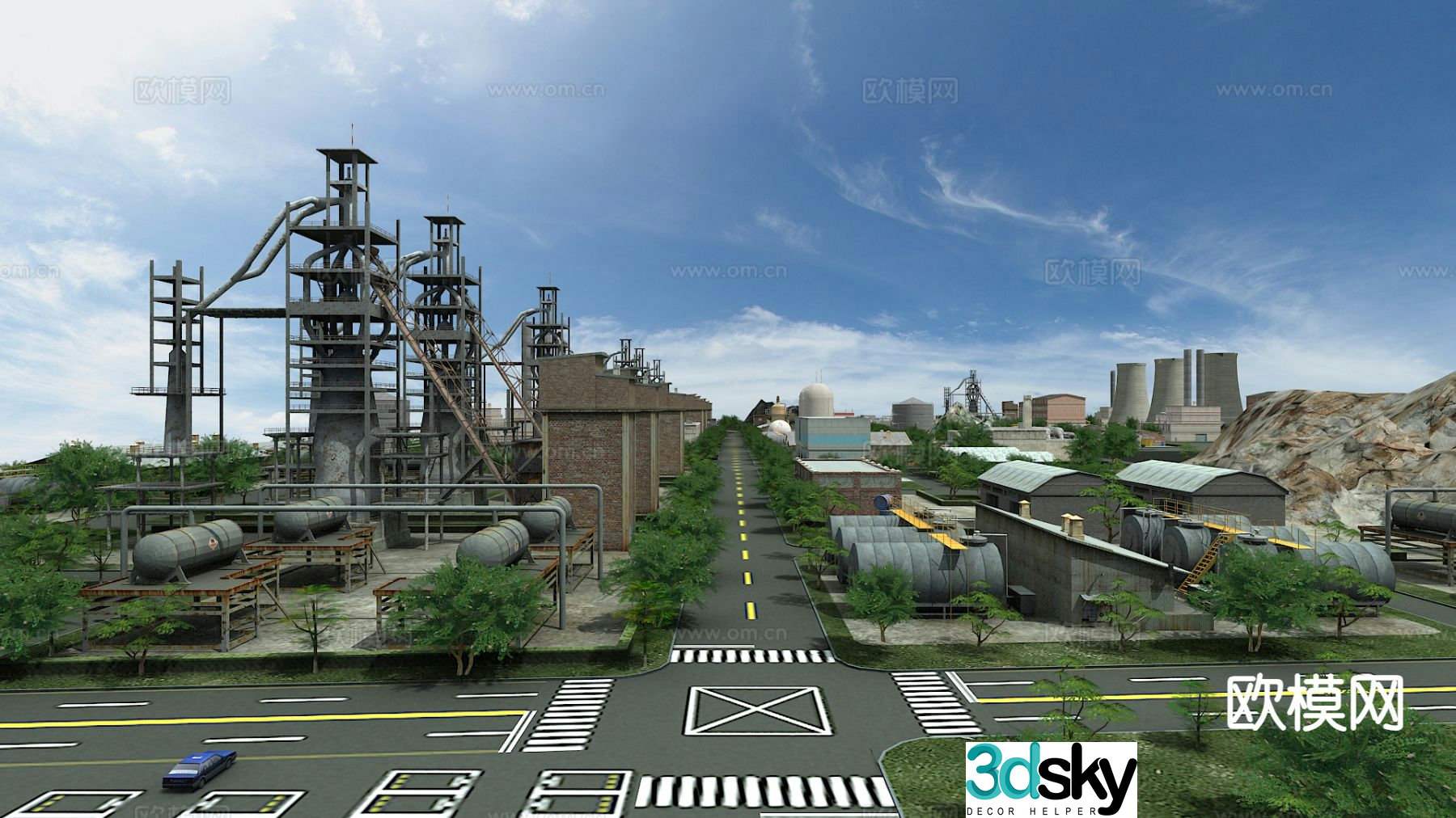Modern factory appearance 3D model