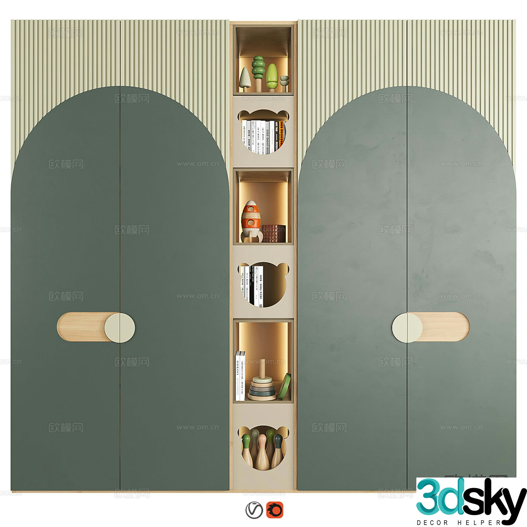 Modern children’s wardrobe storage cabinet children’s cabinet 3d model