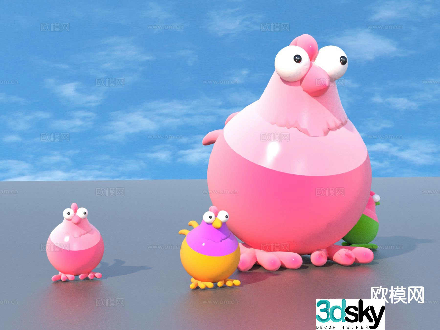 Cartoon toys animal doll 3d model