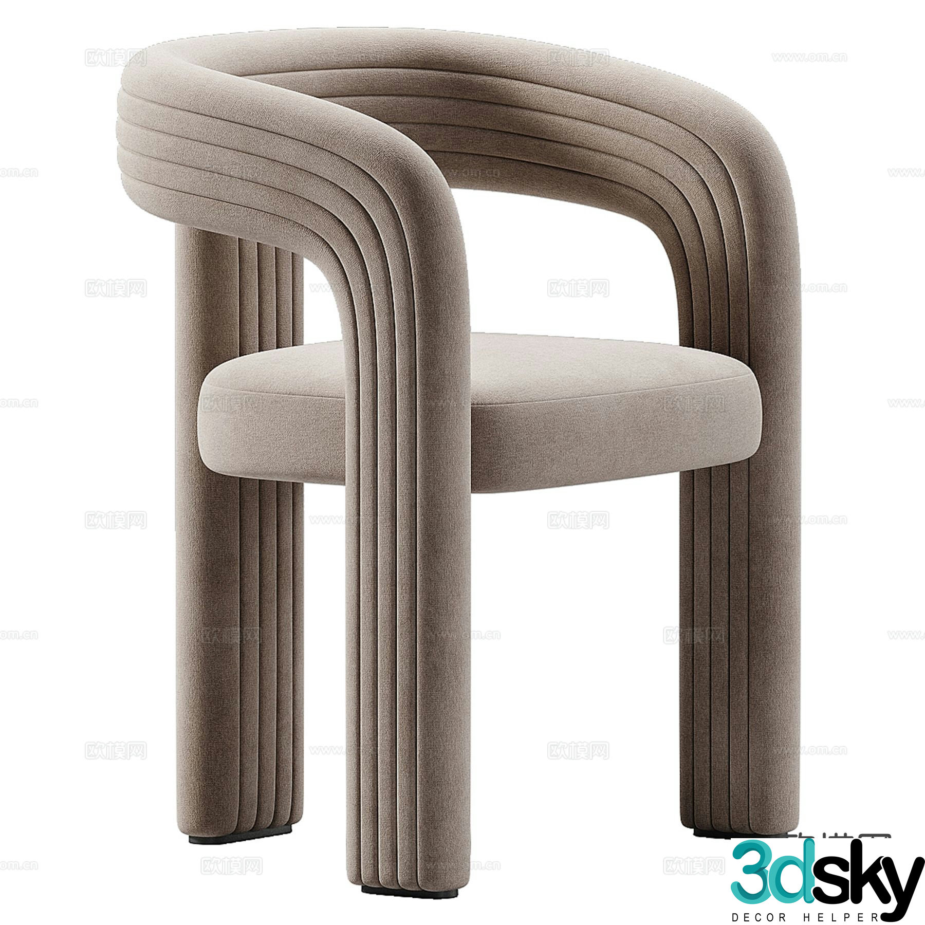 Homary modern fabric chair single chair 3d model