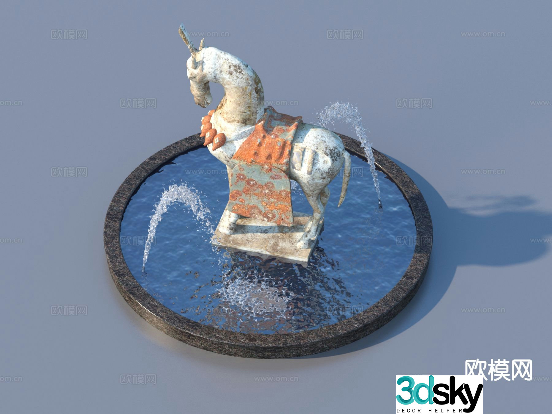 Urban Sculpture Waterscape Sketch Landscape Sculpture 3D Model