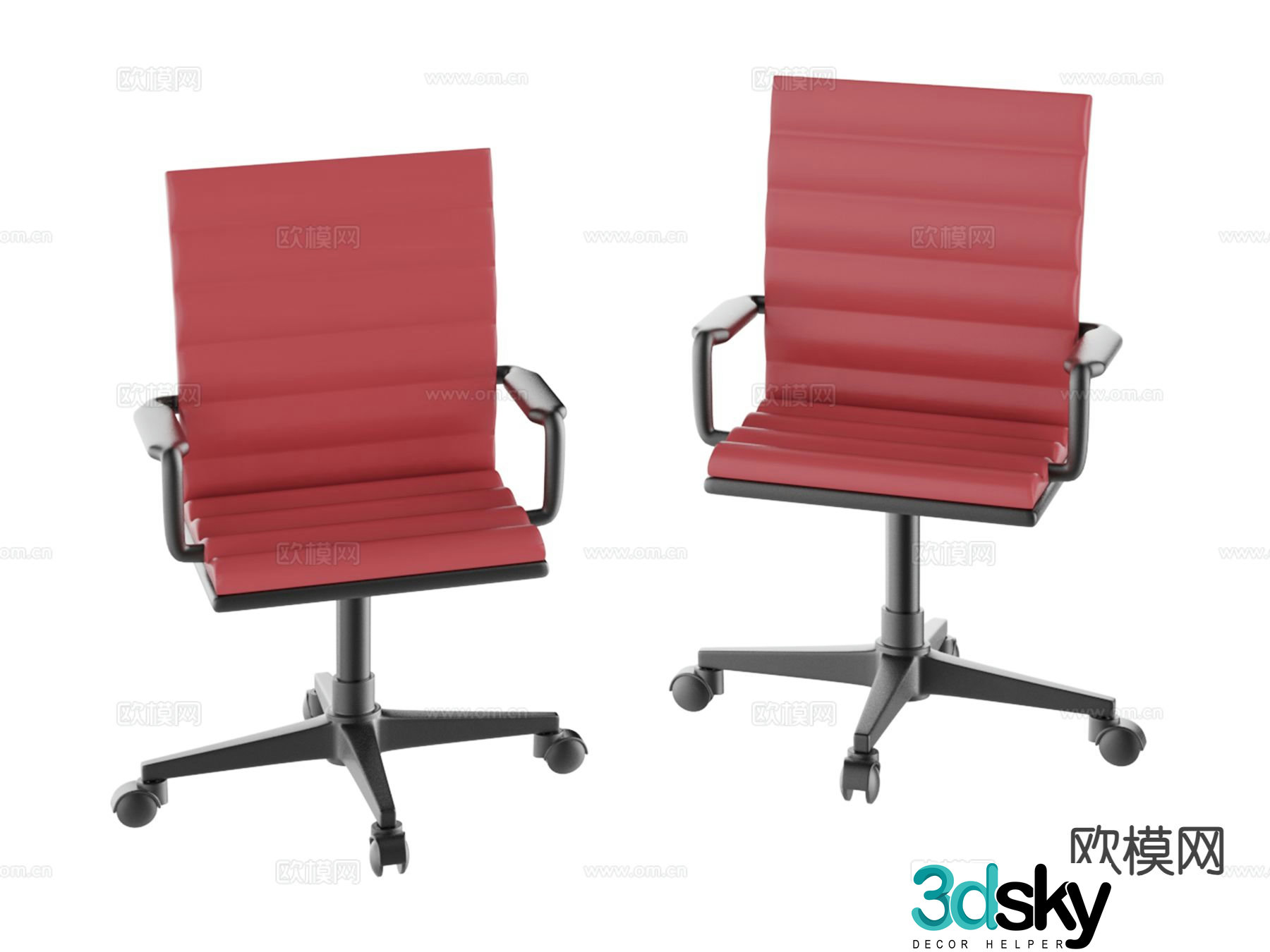 Red office chair 3d model