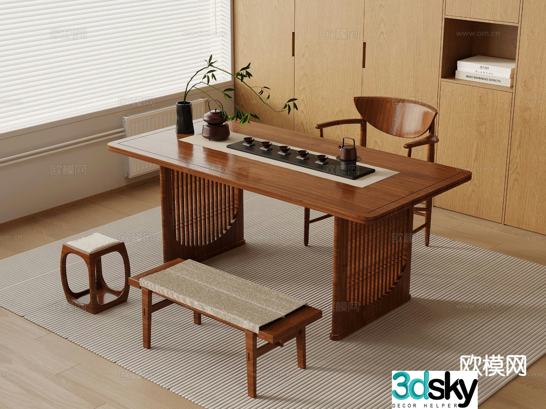 Middle-aged tea table tea table 3D model