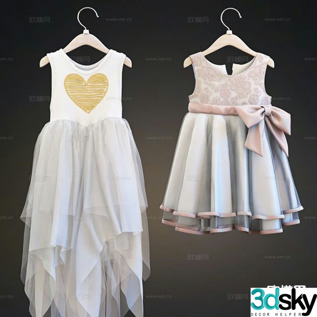 Modern children’s skirt princess skirt girl skirt 3d model