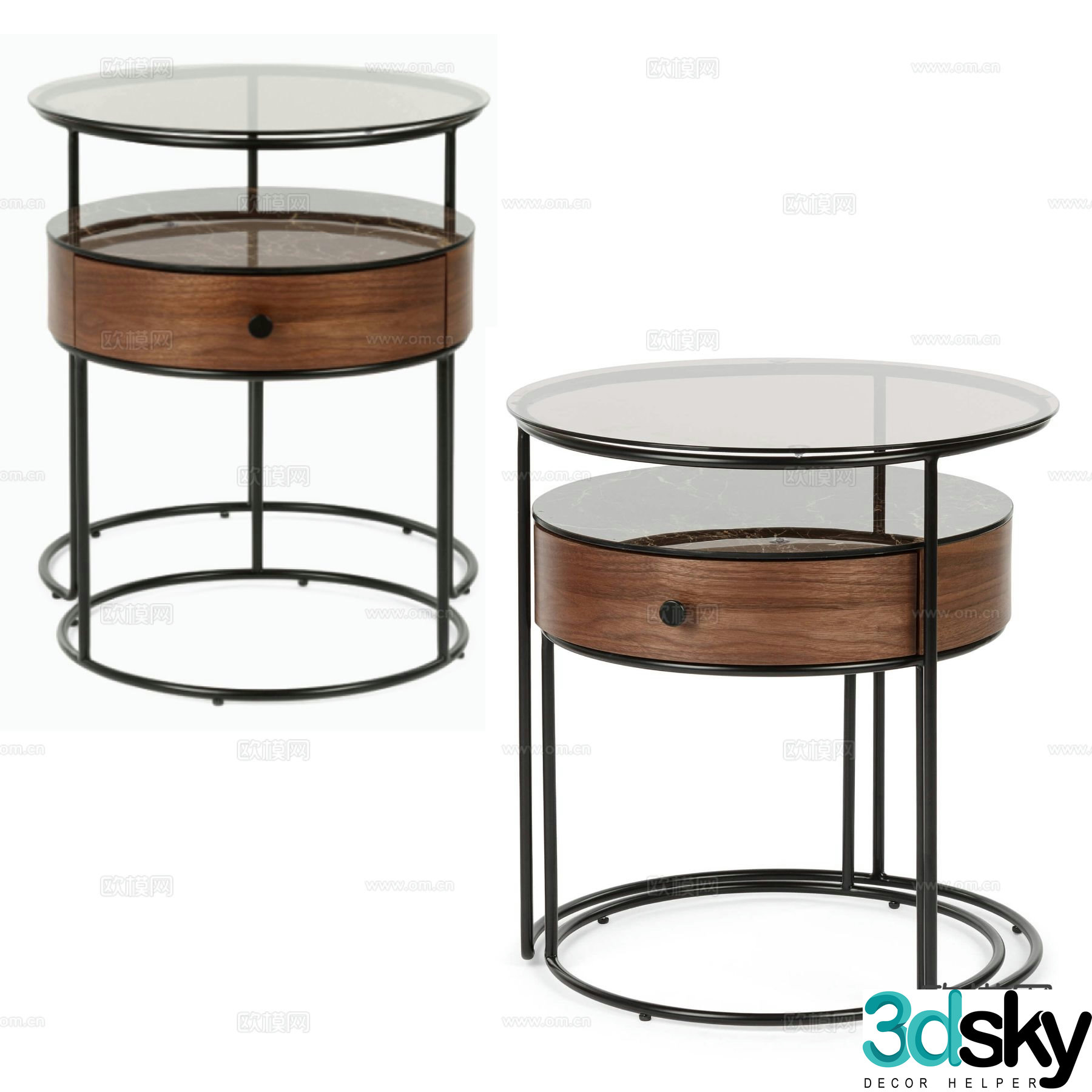 Modern bedside table 3d model