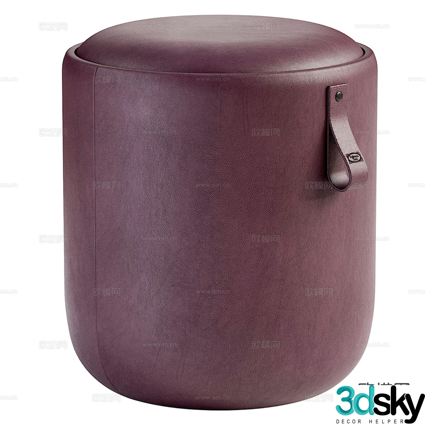 Light luxury sofa stool dressing stool low stool 3D model