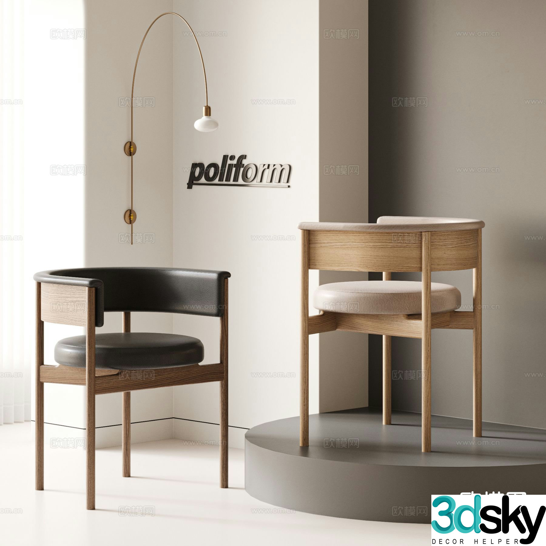 Medieval style chair single chair 3d model