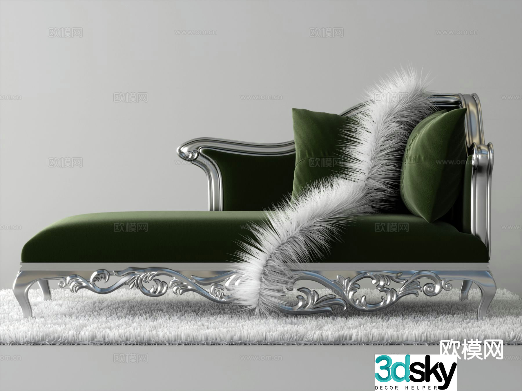 European beauty chaise longue 3d model