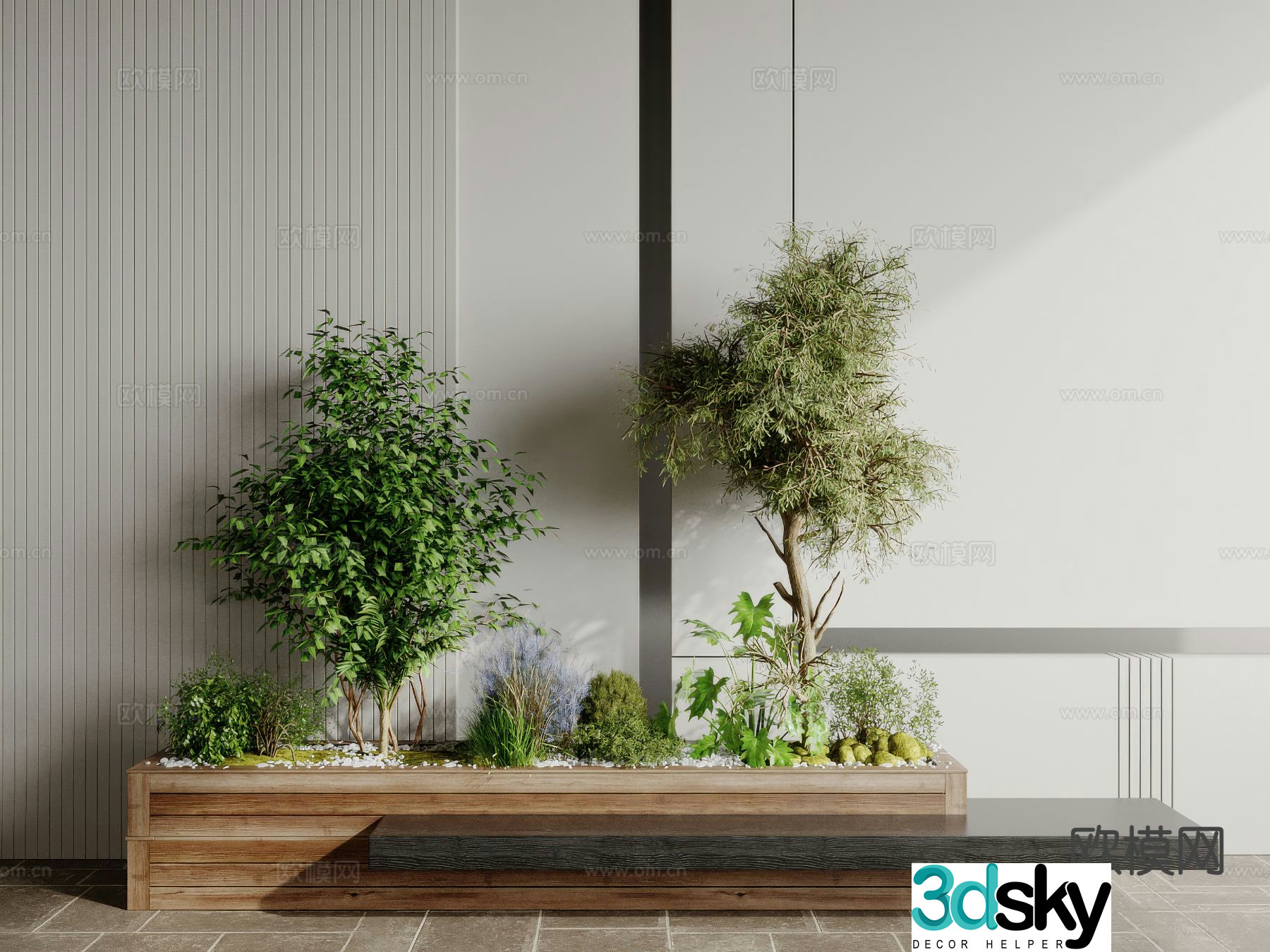 Green Plant Tree Pool 3D Model