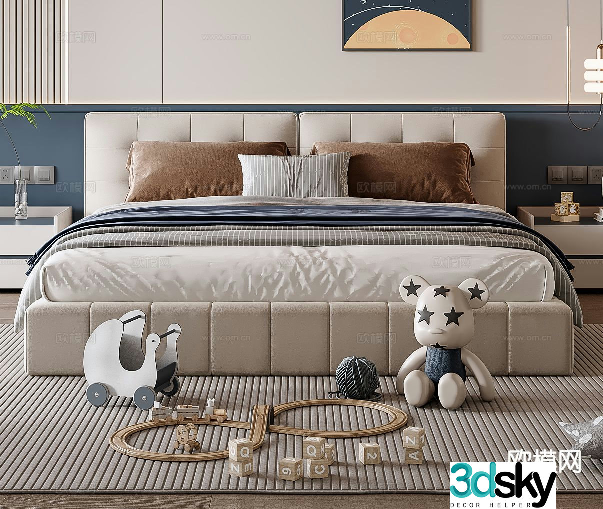 Modern children’s bed 3d model