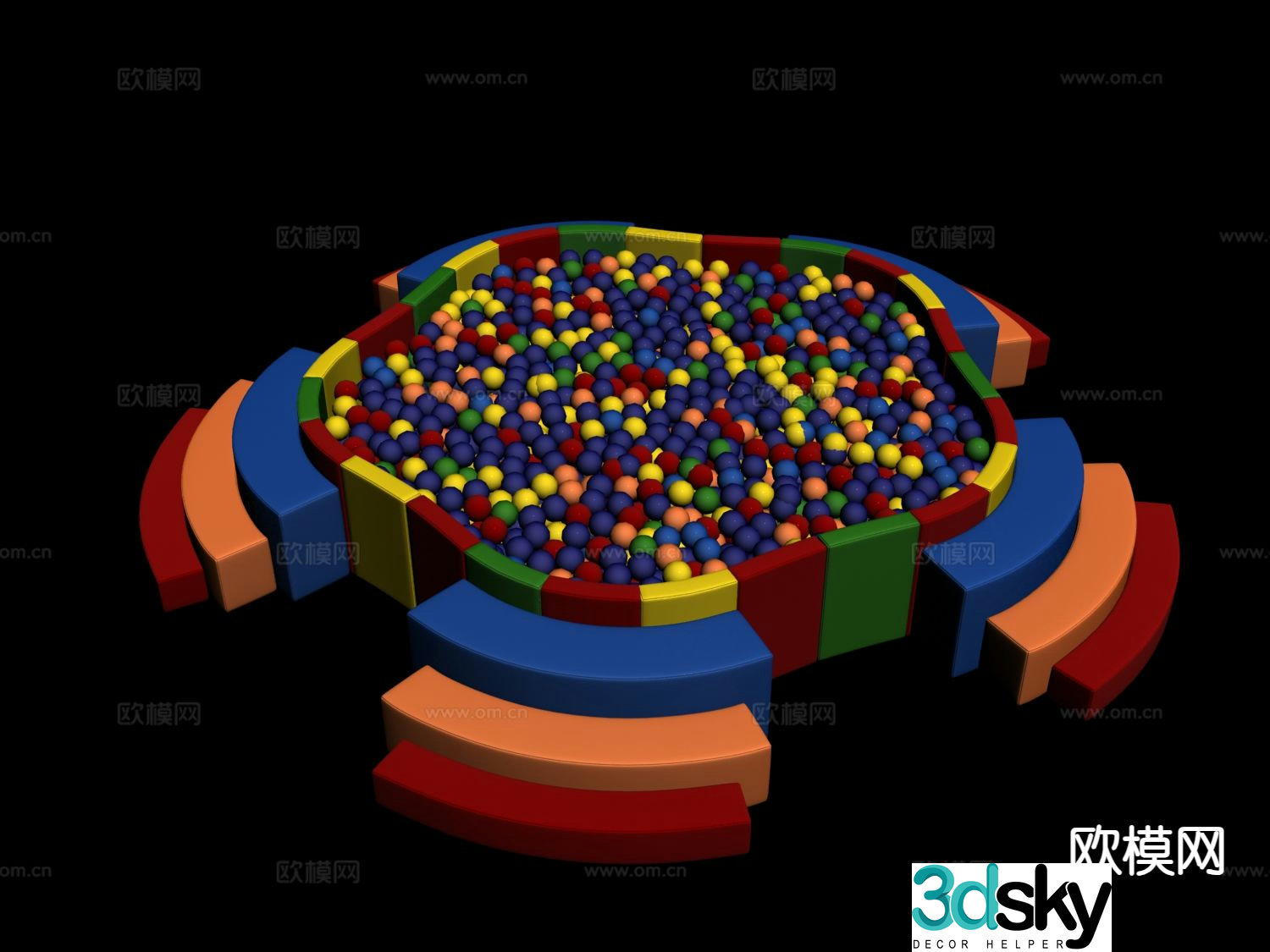 Ocean ball ocean ball pool bubble pool 3d model