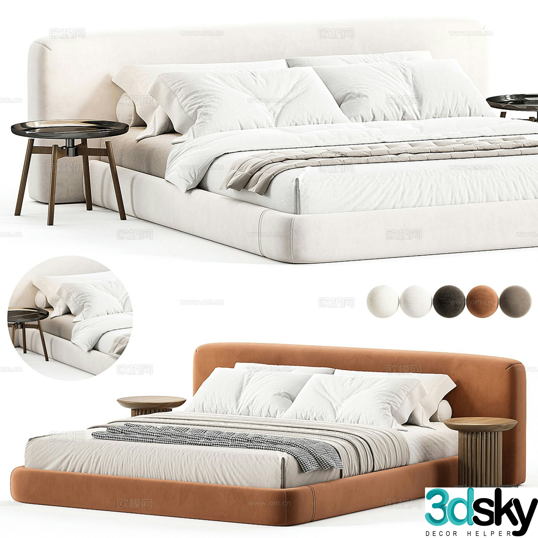 Alessio Bed By Casa Blanco double bed 3d model
