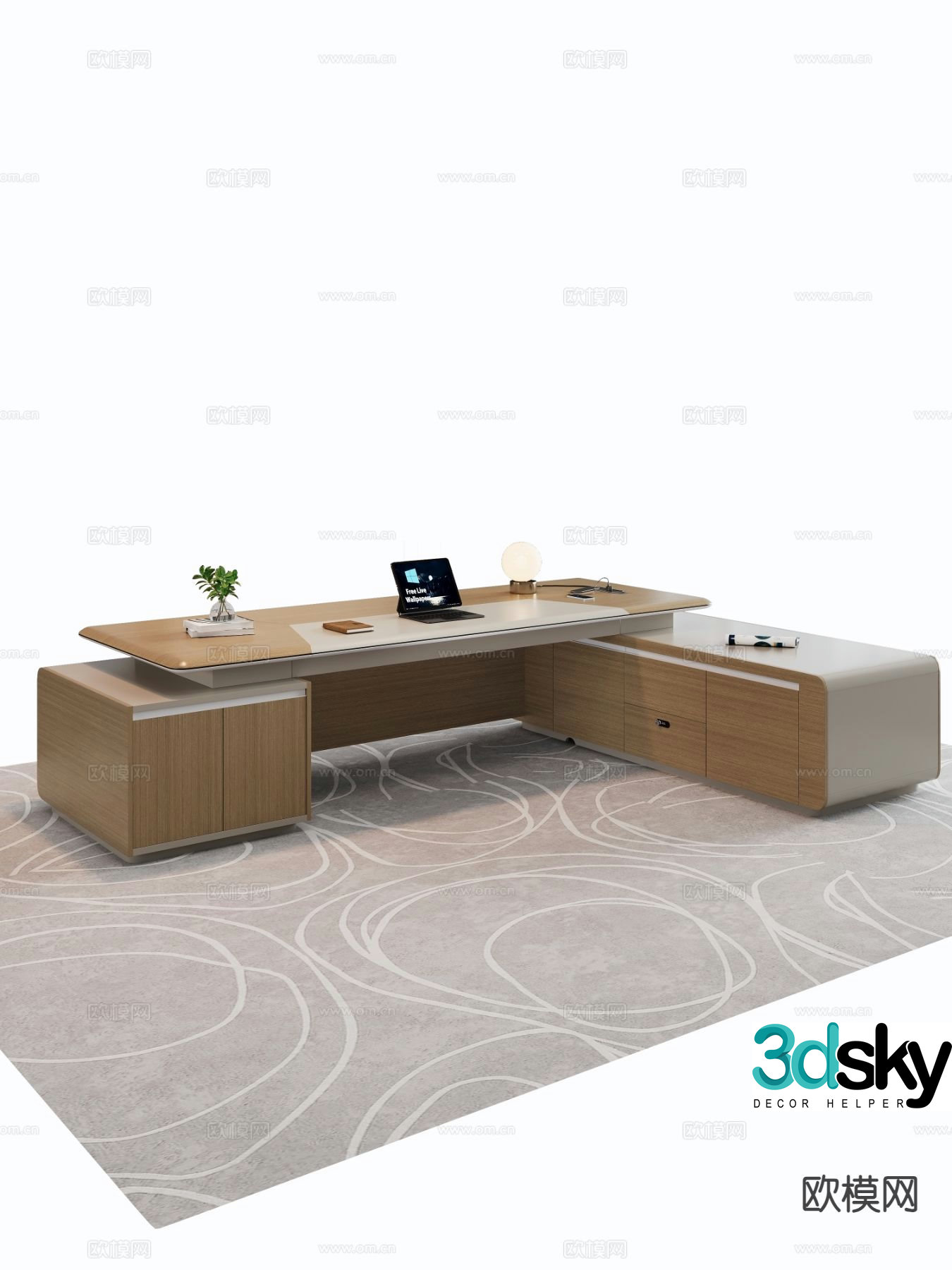 Modern boss desk desk desk 3d model