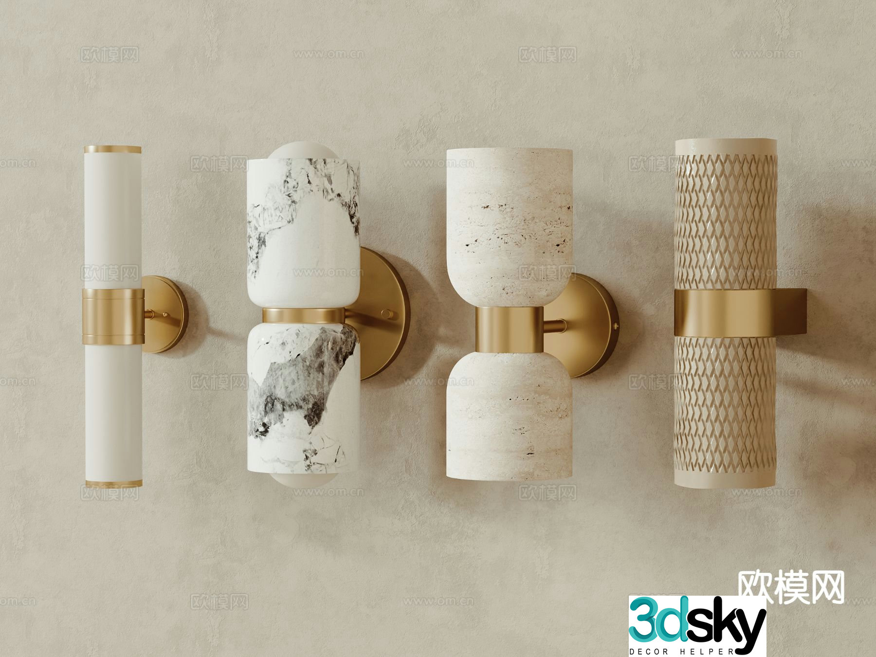 French wall light 3d model