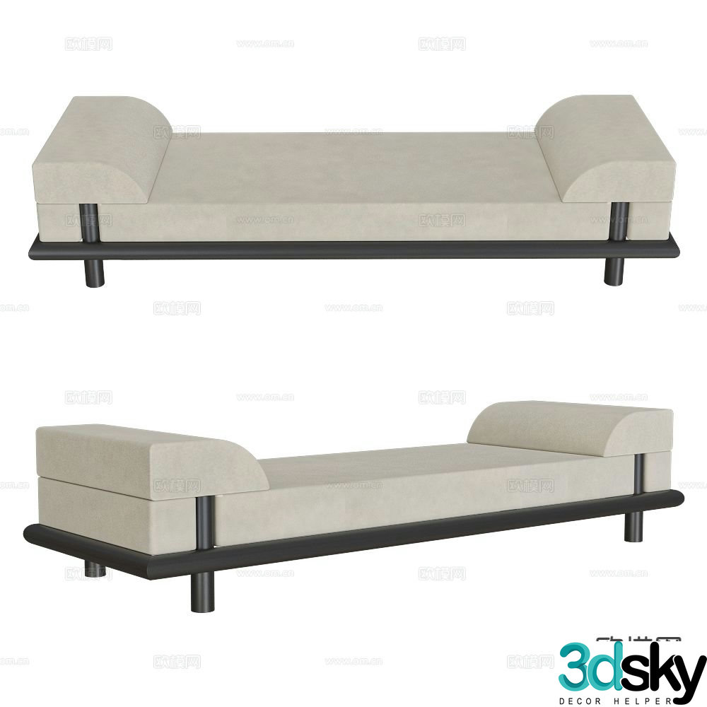 Serax footrest sofa bench 3d model