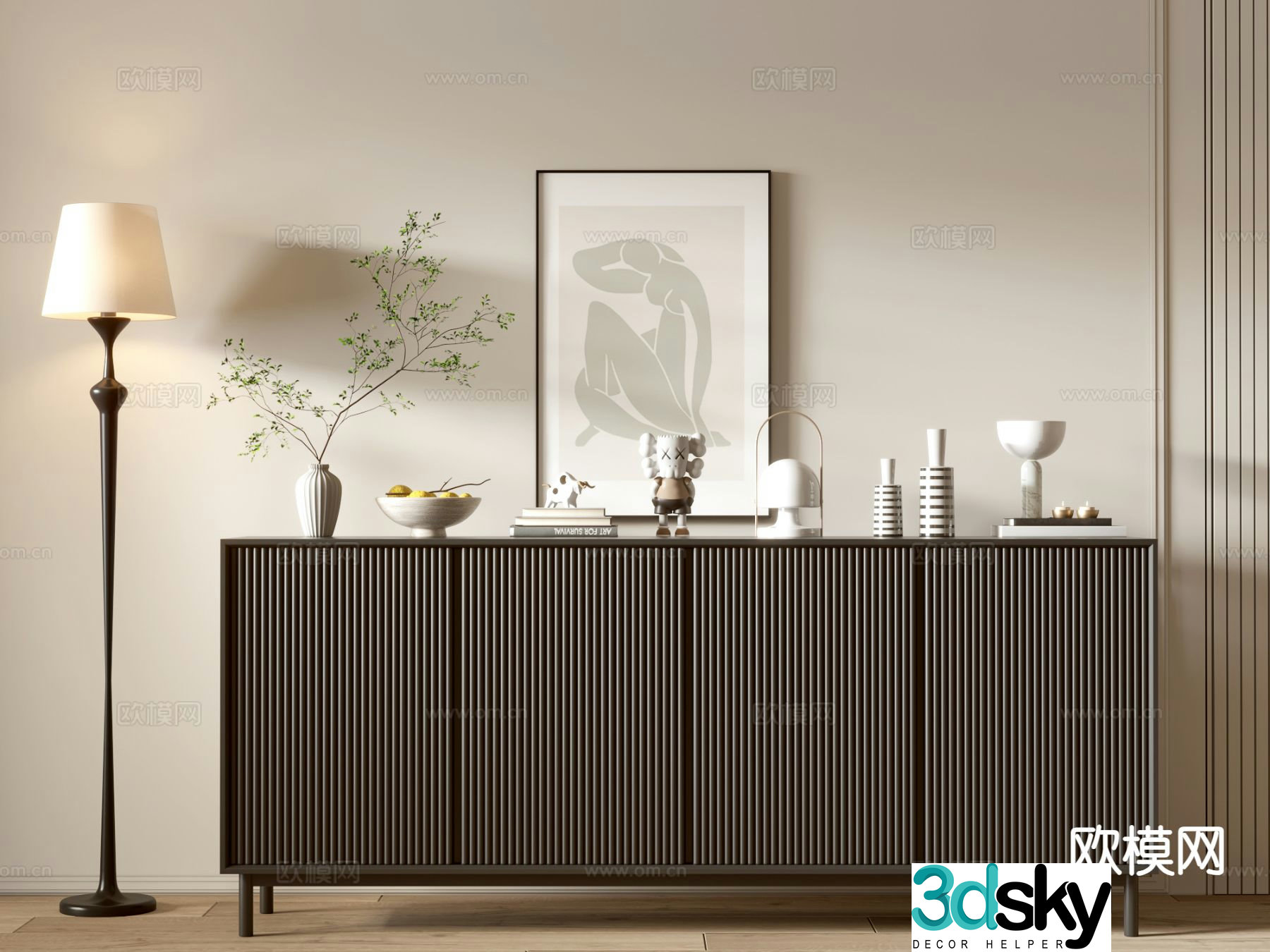 Modern entryway cabinet 3d model