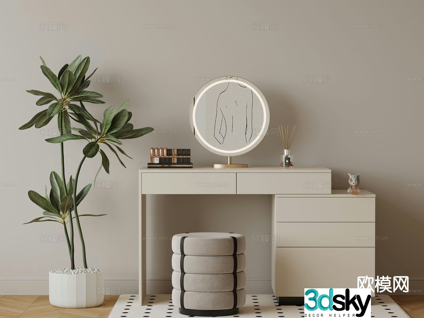 Modern dressing table dressing table 3d model