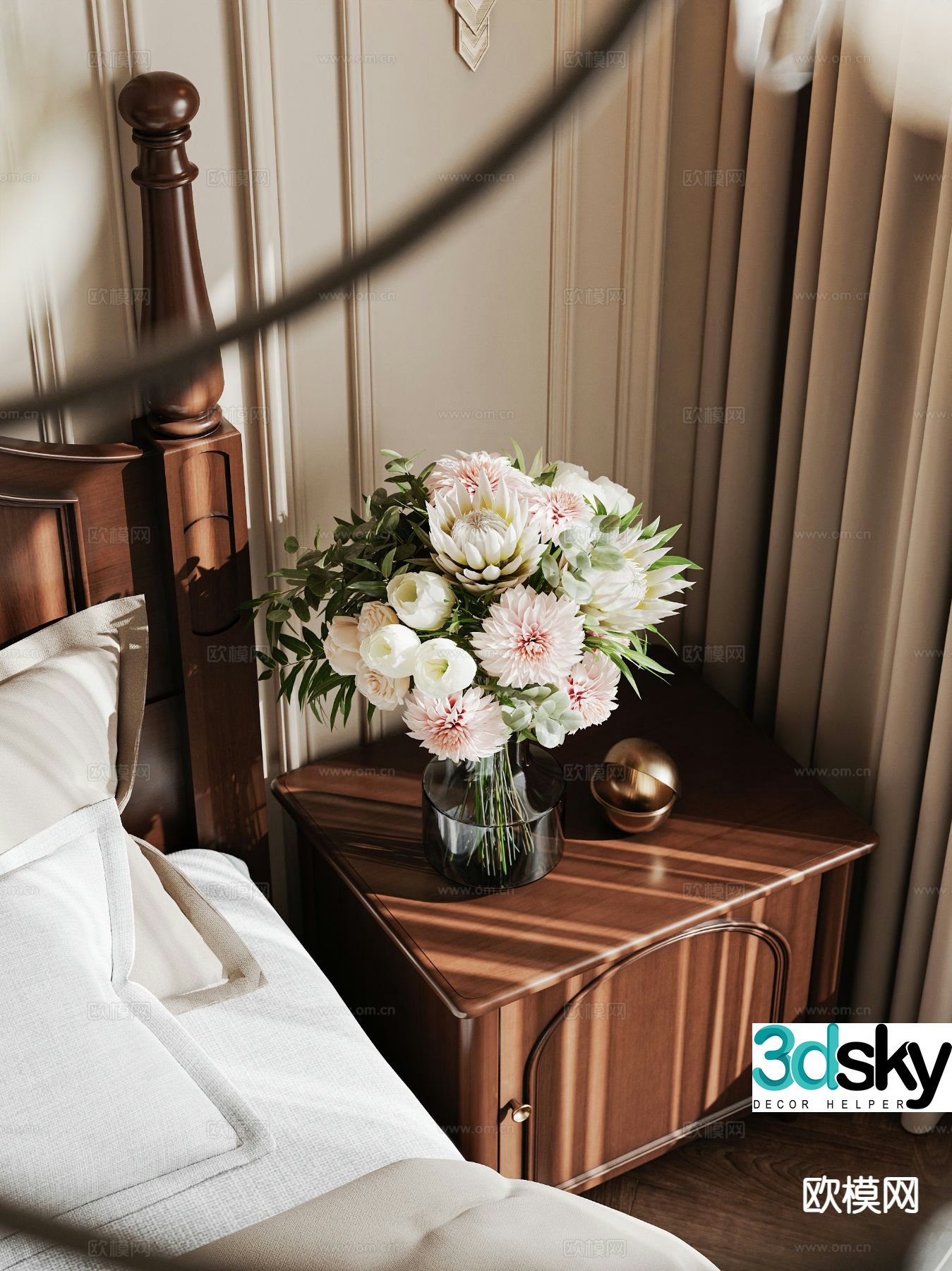 Italian bedside table 3d model