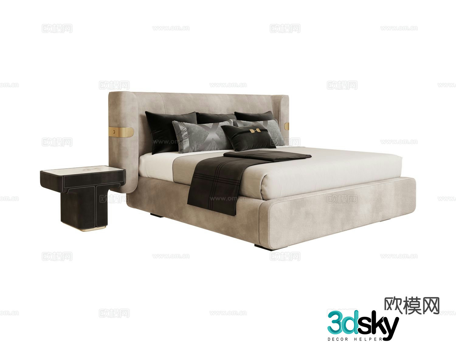 Longhi-Mi bed double bed 3d model