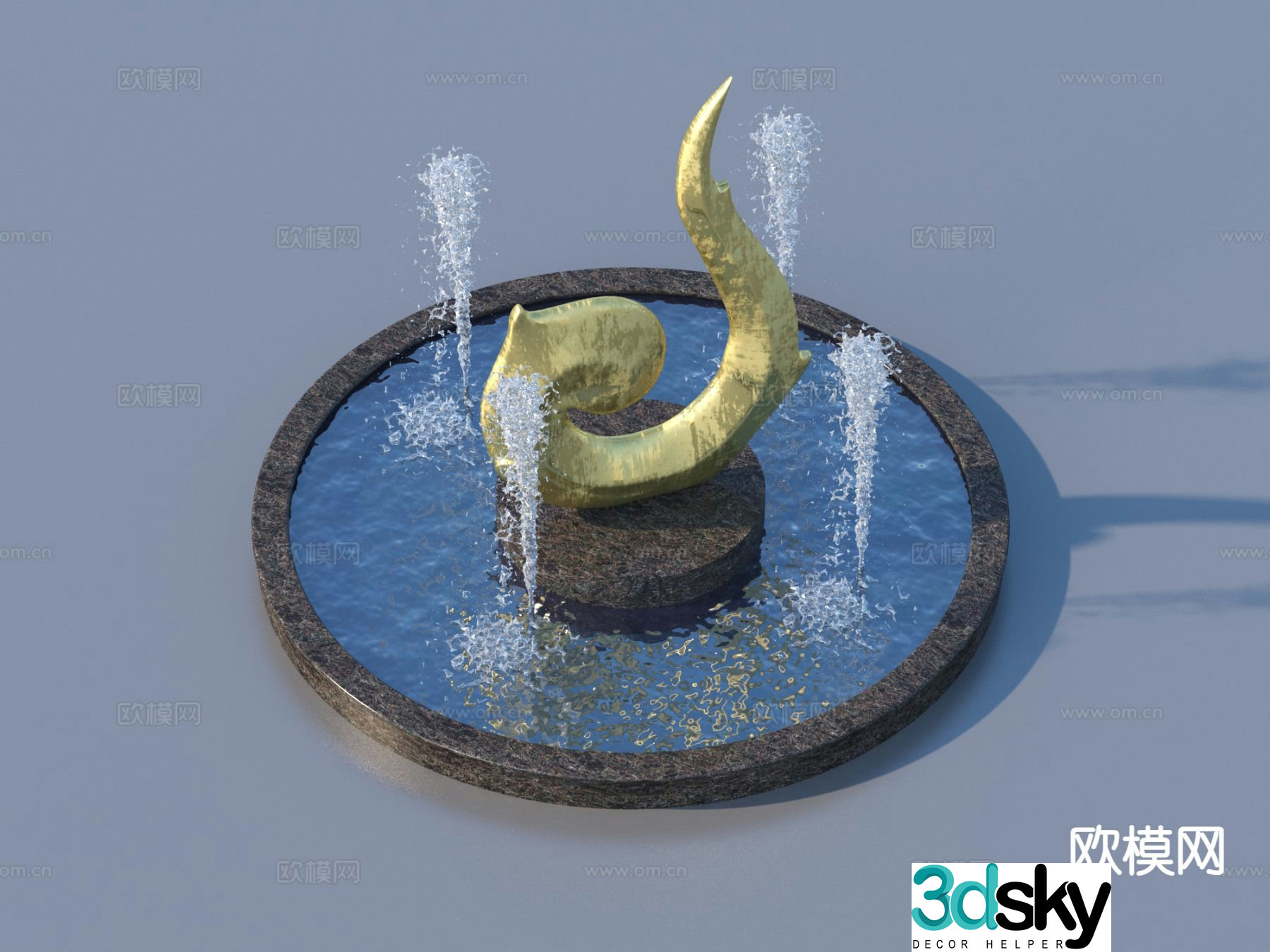 urban sculpture waterscape landscape sculpture 3d model