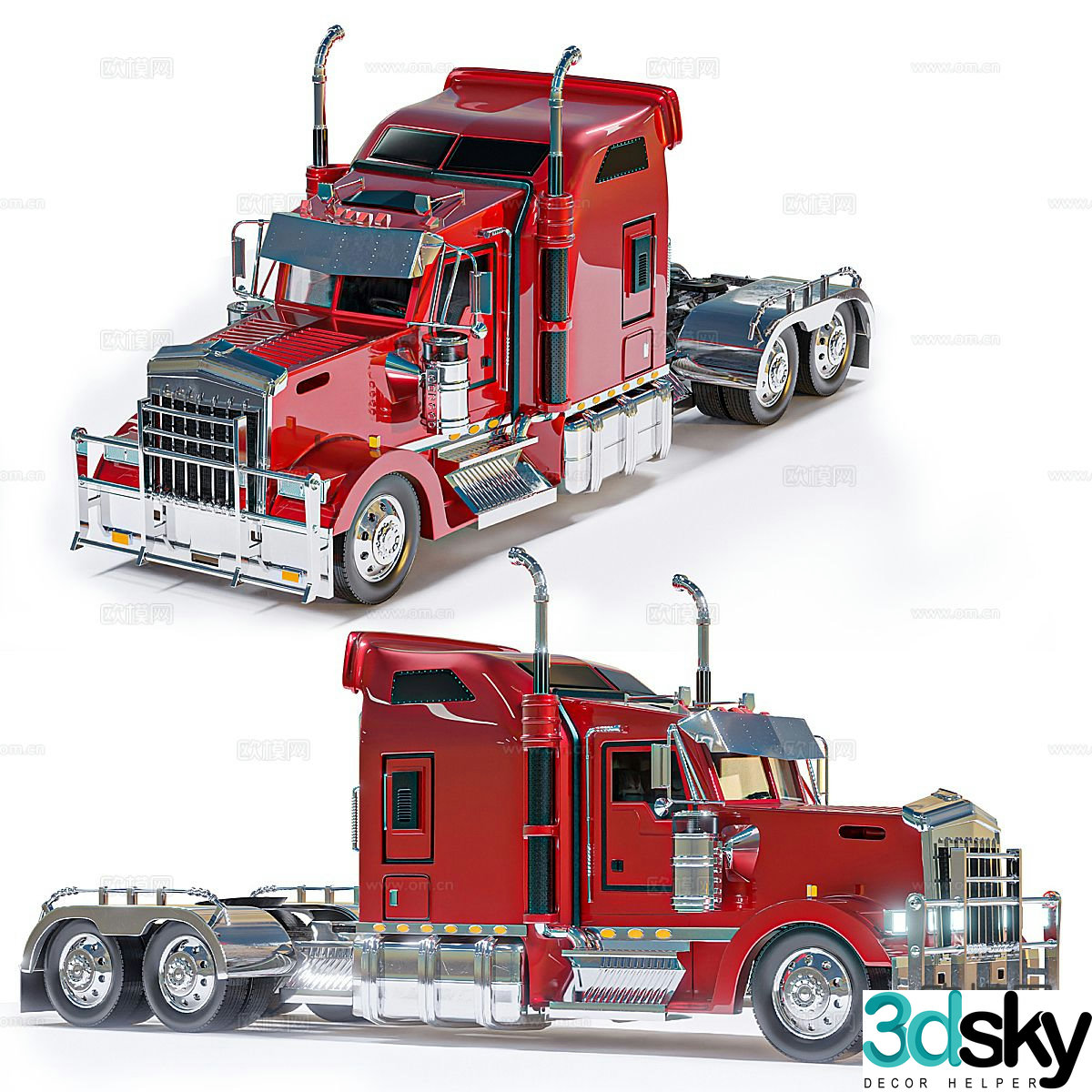 Modern truck front truck transporter 3d model