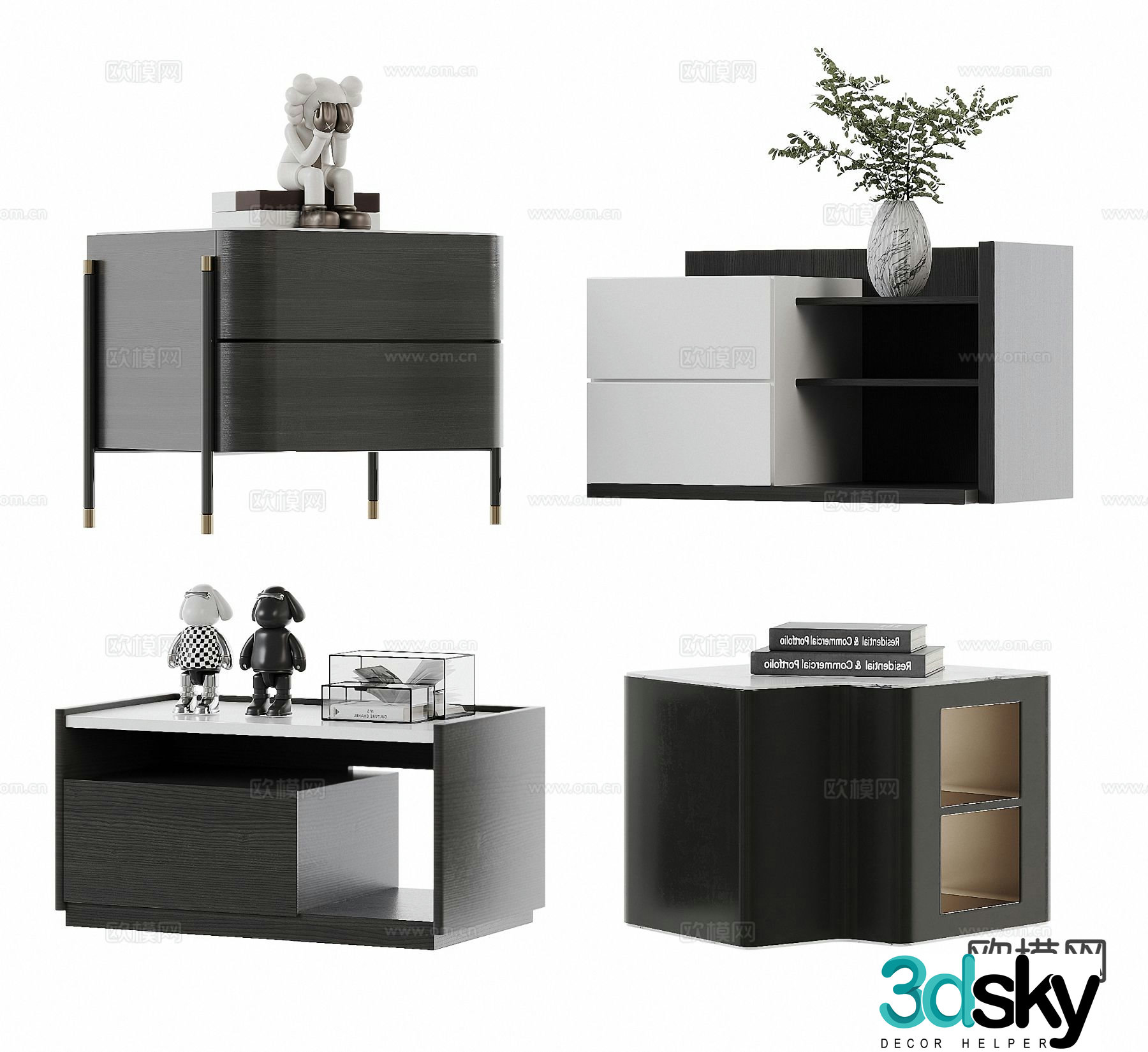 Modern bedside table 3d model