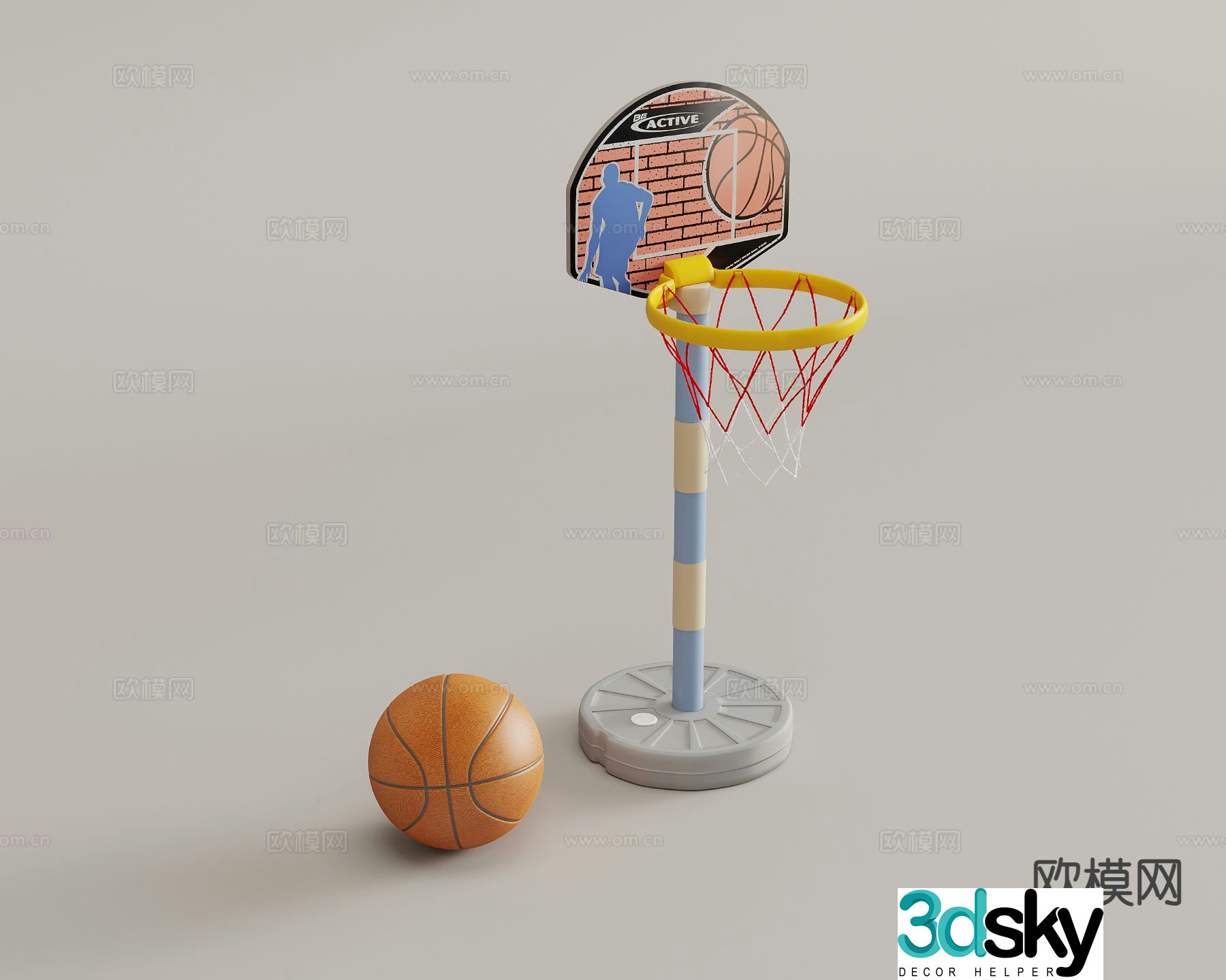 Modern children’s toys basketball basketball stand 3d model