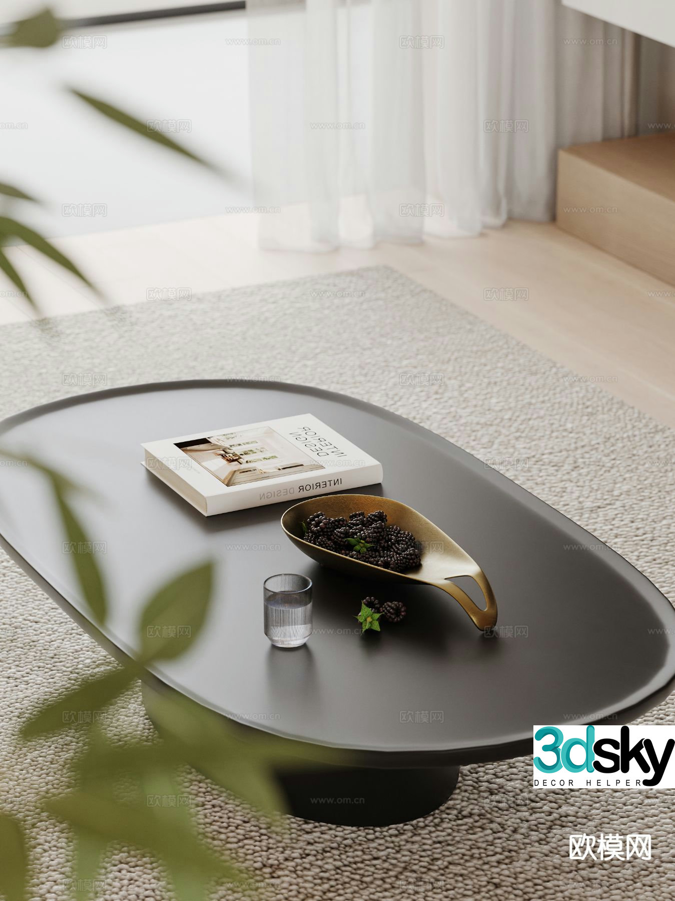 Creamy style coffee table 3d model