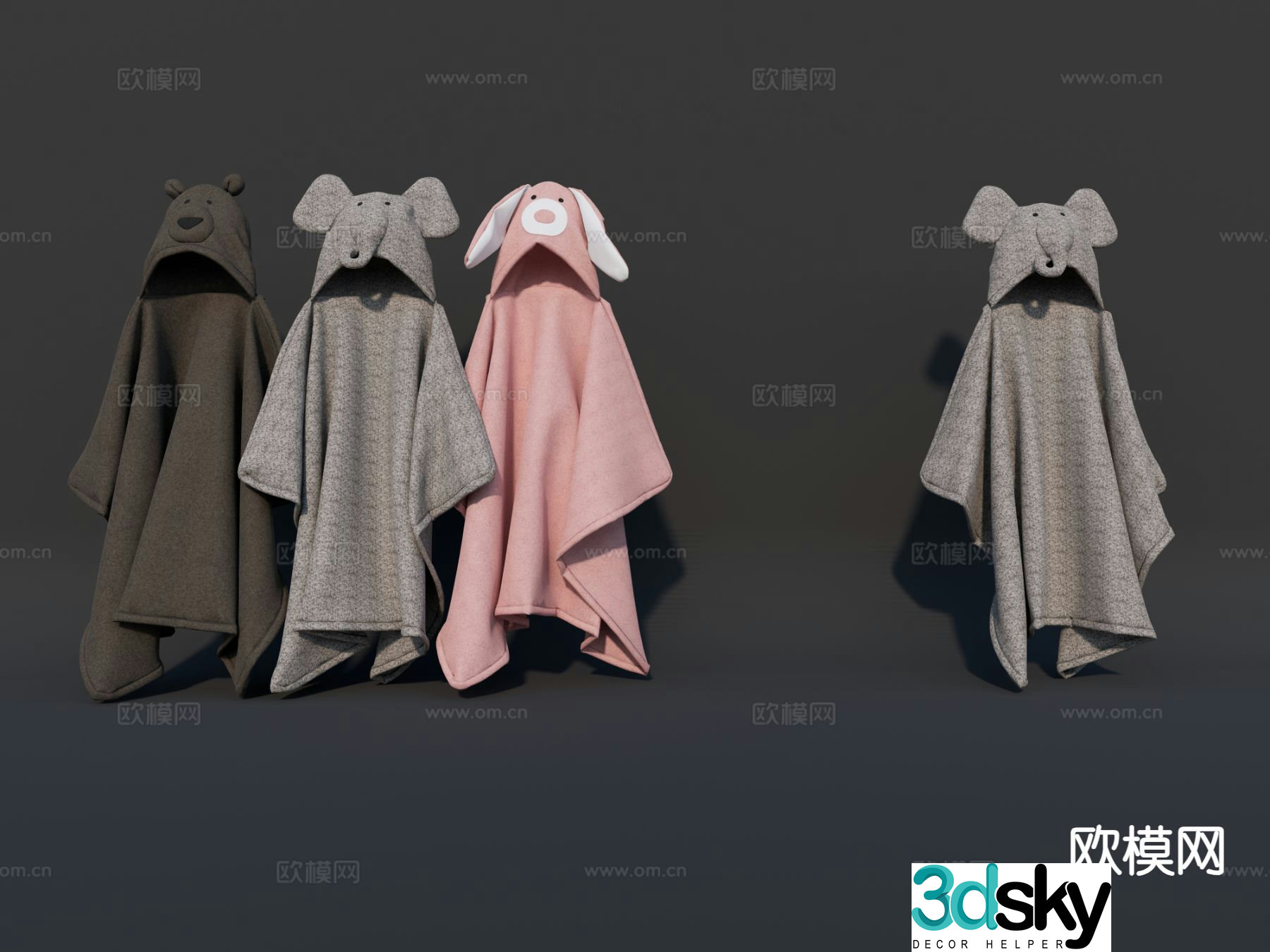 Modern children’s coat pajamas nightgown 3d model