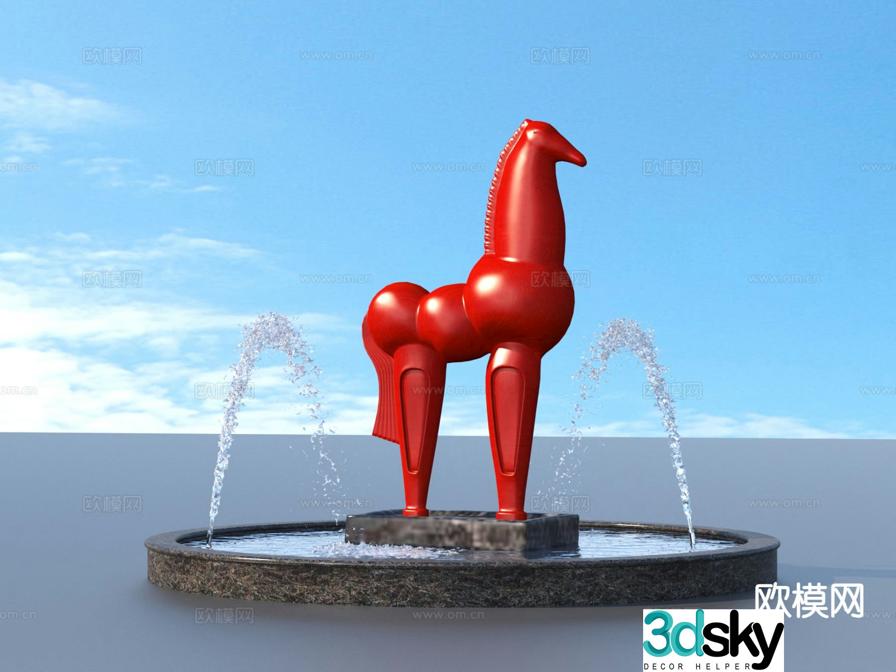 Urban Sculpture Waterscape Sketch Landscape Sculpture 3D Model