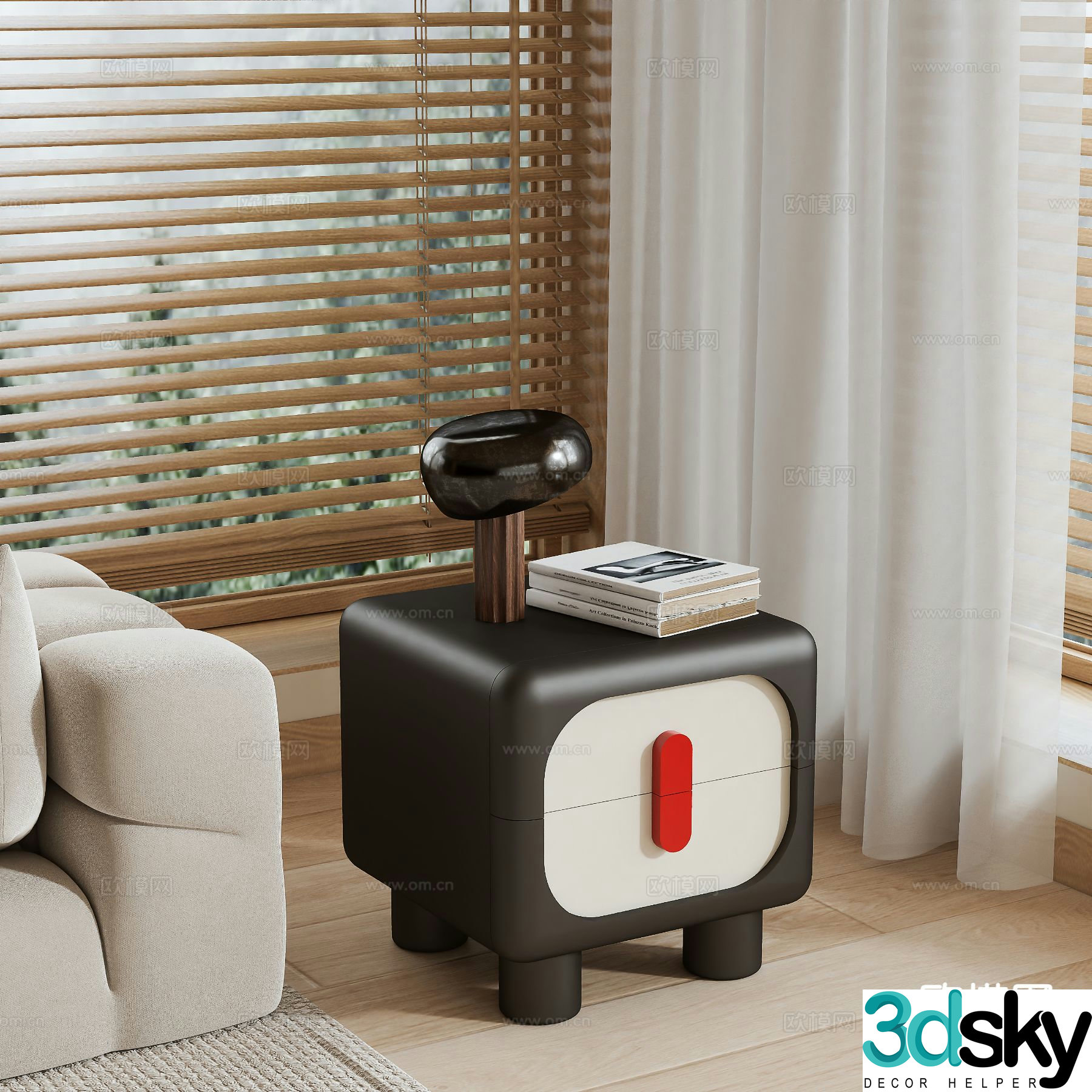 Modern bedside table 3d model